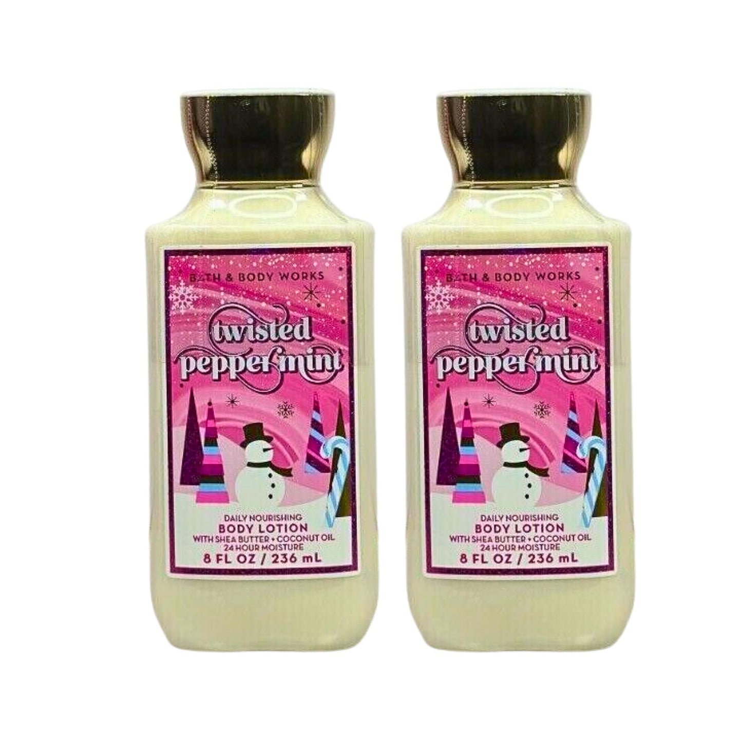 Bath & Body Works Body Lotion Pack of 2, 8oz Each (Twisted Peppermint) Beauty & Personal Care Bath & Body Works