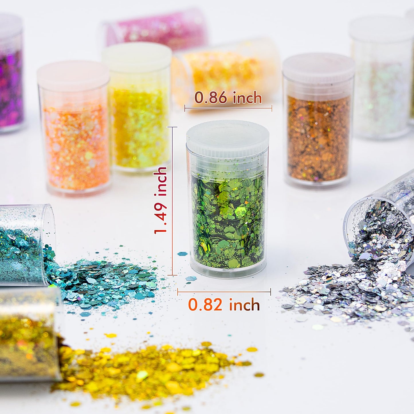 45 Holographic Chunky Sequins & Fine Powder Glitter Mix, Iridescent Glitter Flakes for Face, Body, Eye, Nail Art & Resin Epoxy Beauty & Personal Care Estanoite