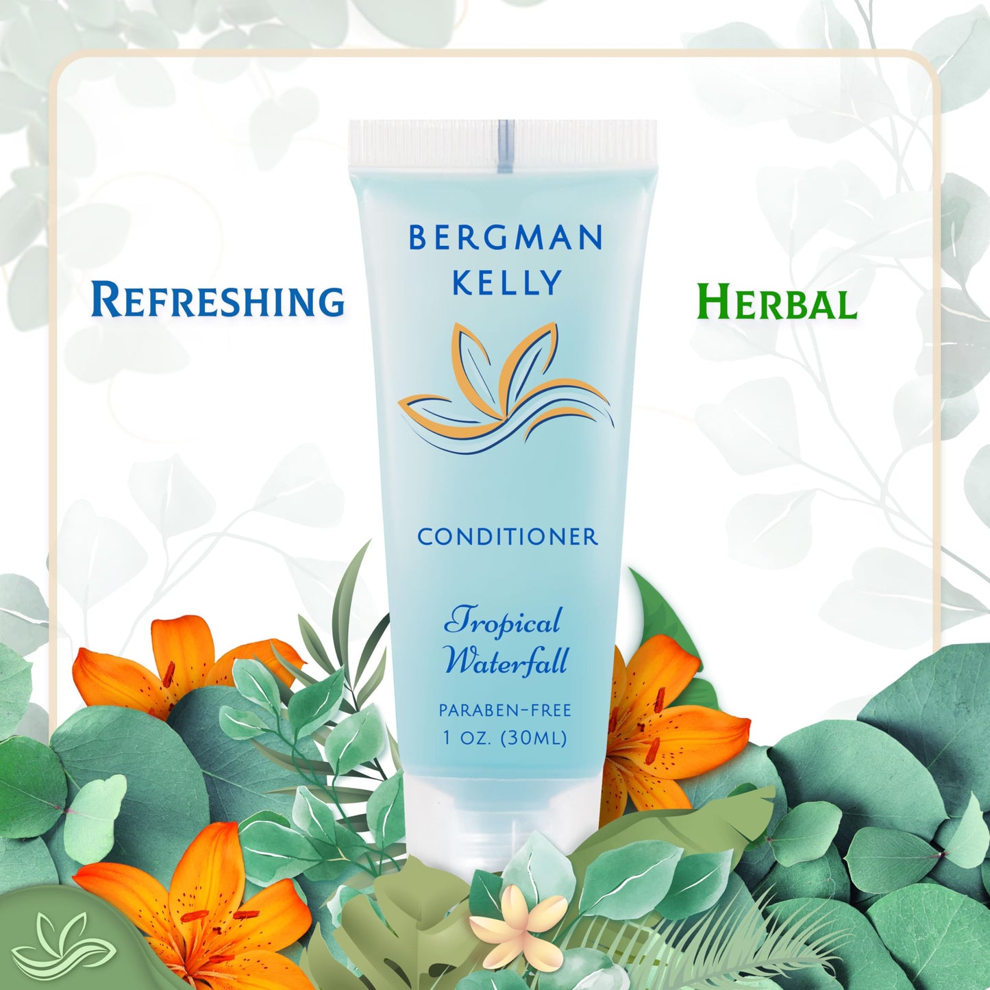 Bergman Kelly - Travel Shampoo and Conditioner Set - 1 fl oz, 100 Pieces, Tropical Waterfall - Delight Your Guests with Invigorating and Refreshing Beauty & Personal Care BERGMAN KELLY