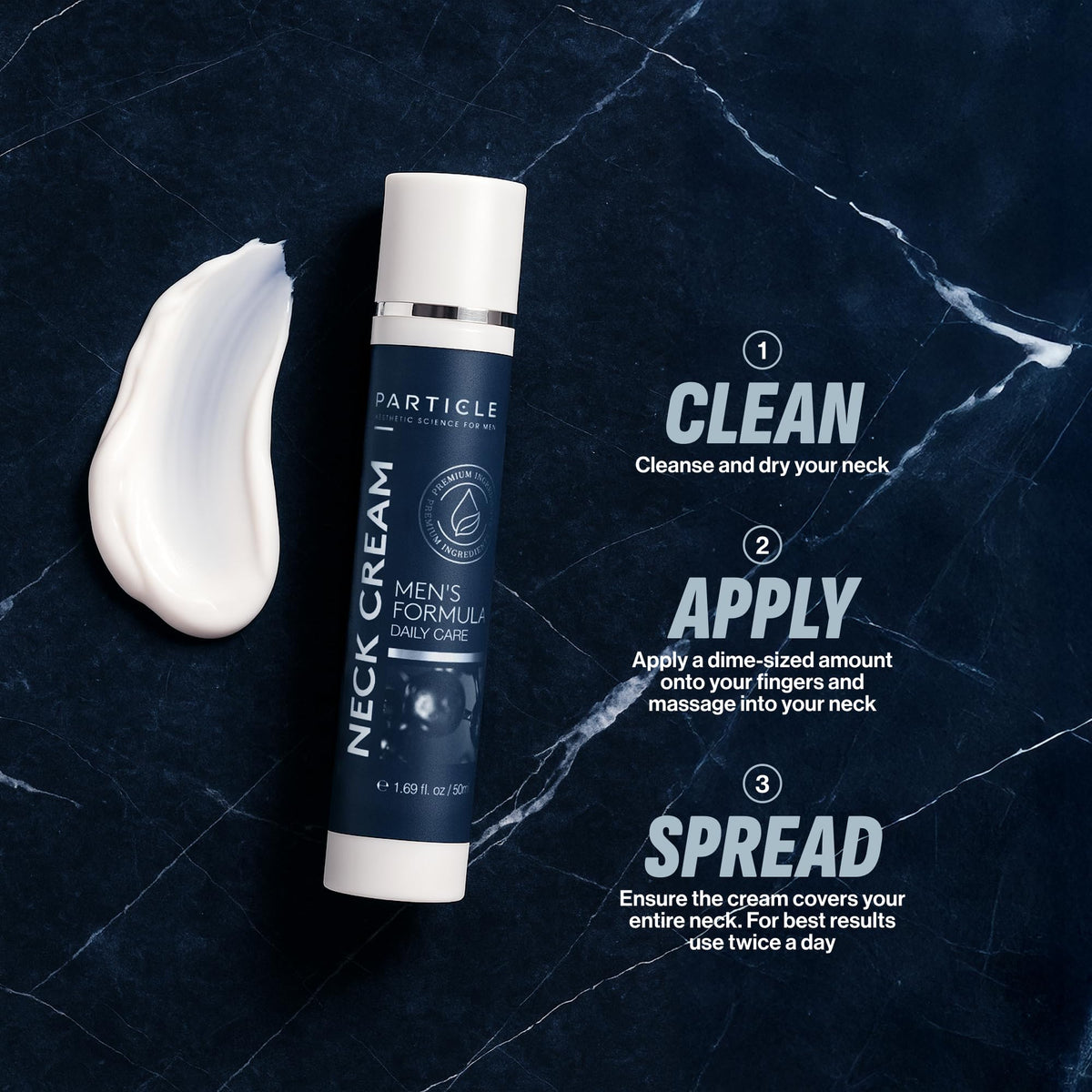 Particle Neck Cream, Daily Skin Care for Men with Collagen, Hyaluronic Acid, Retinol, Vitamin E, Moringa Oil & Shea Butter for Health Skin Support