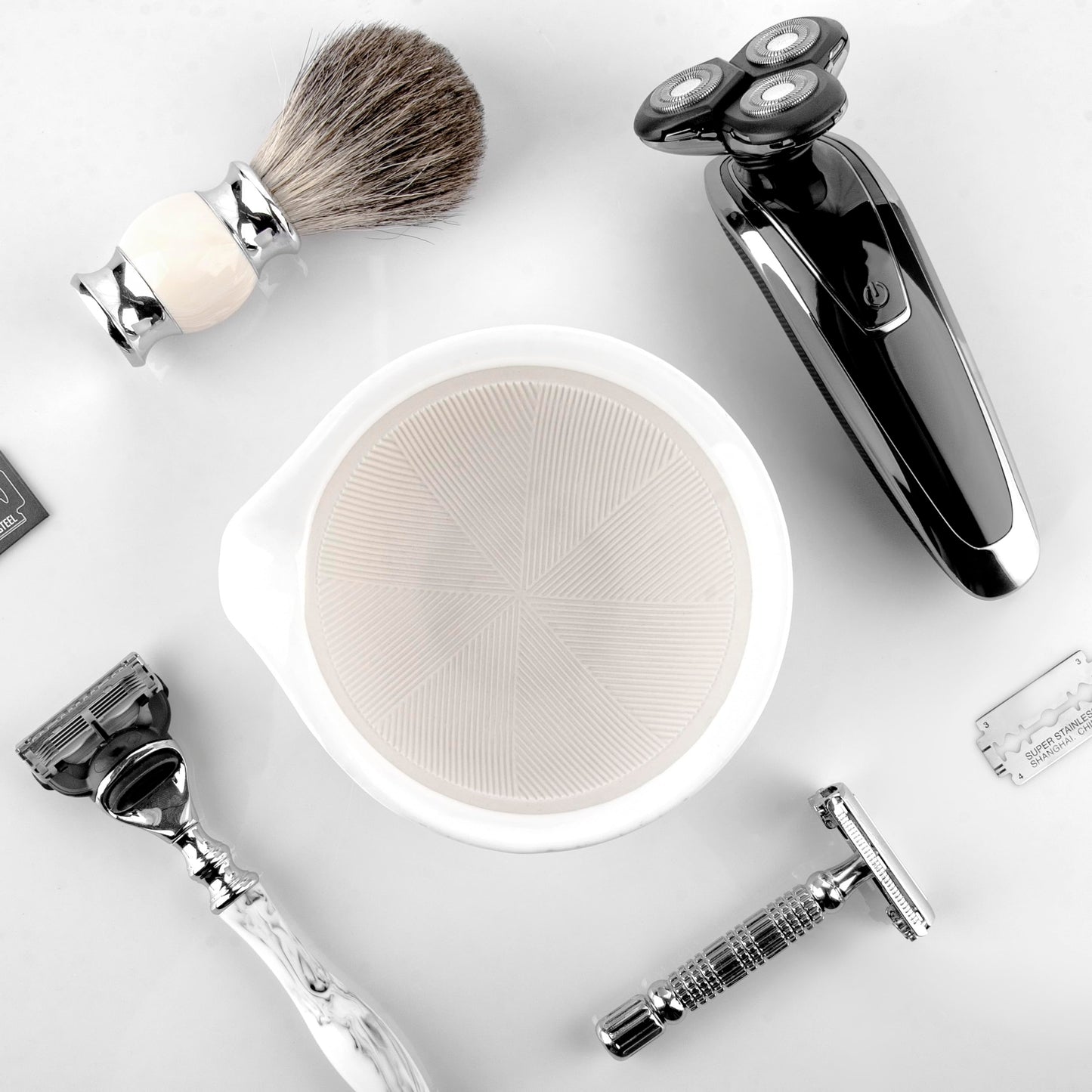 Linkidea Ceramic Shaving Bowl, Shaving Soap Lather Mug Cup for Men, Wide Mouth Barber Beard Wet Razor Shave Cream Cup Beauty and Personal Care Linkidea
