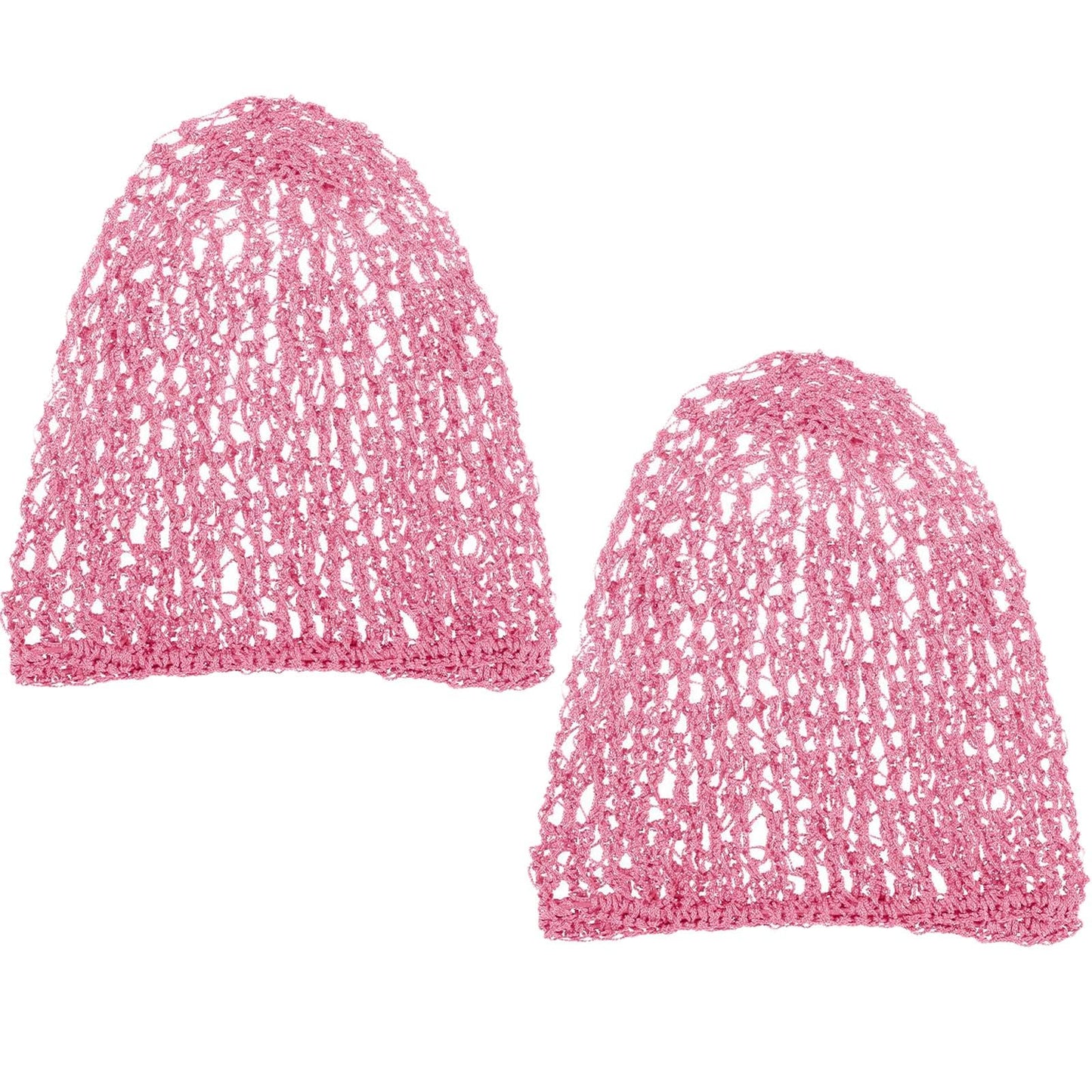 Waydress 2 Pcs Hair Nets Snood for Women Food Service Worker Sleeping Long Hair Cap Mesh Crochet Hairnet Tubi Wrap Rayon Knit(Pink) Beauty and Personal Care Waydress