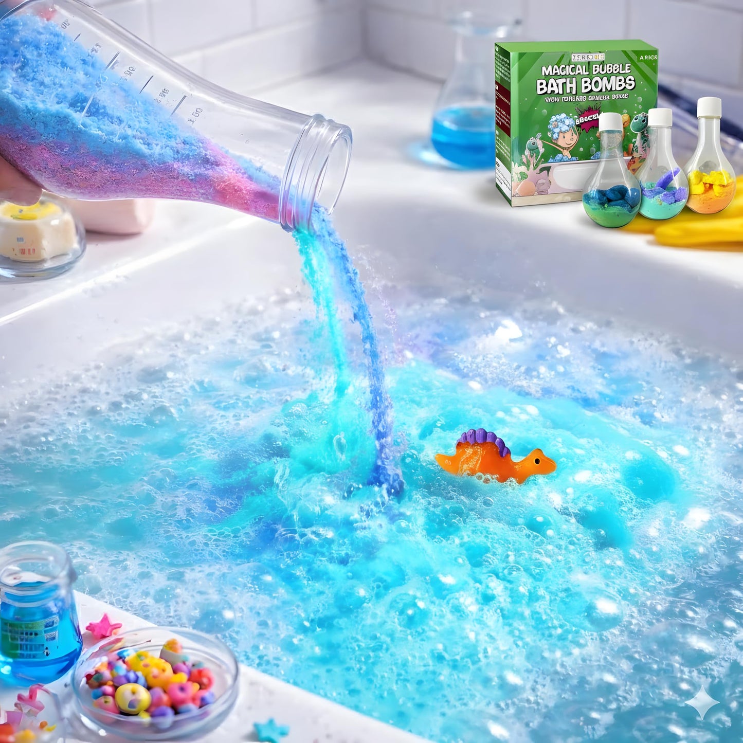 Zenseme Bath Bombs for Boys with Mini Toy Ducks Inside - Kids Bath Bombs Powder - Bubble Bath for Kids - Bathtime Experiment Kit Mix - Blast of Foam Beauty and Personal Care ZenseMe