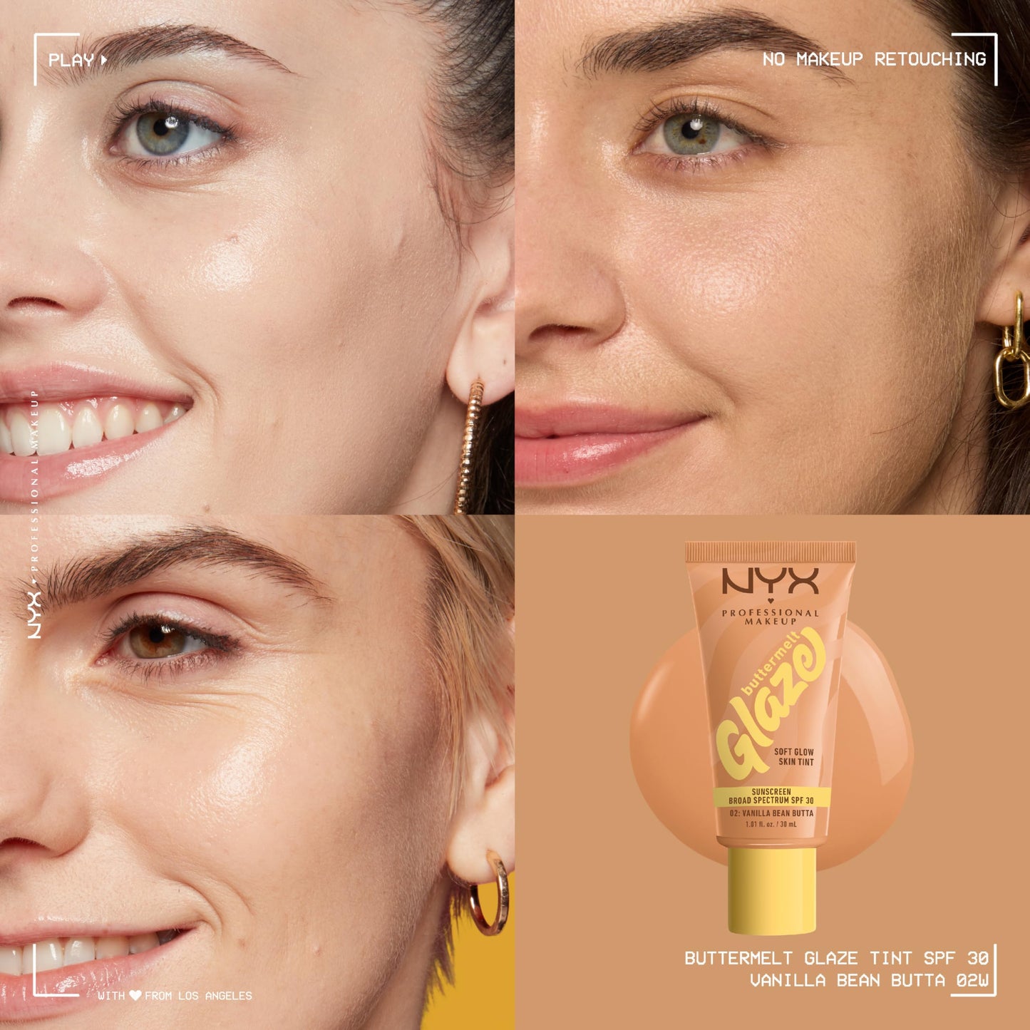 NYX PROFESSIONAL MAKEUP Buttermelt Glaze Soft Glow Skin Tint + SPF 30, Up To 12HR Wear, 02 Vanilla Bean Butta Beauty & Personal Care NYX PROFESSIONAL MAKEUP