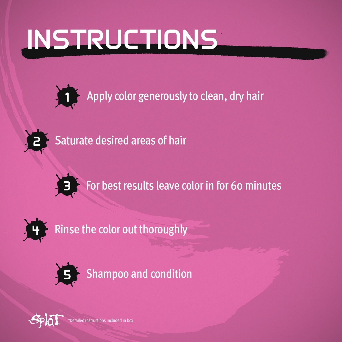 Splat Naturals Semi-Permanent Hair Color, Pink, 6 fl. oz., 95% Natural Hair Dye Formula Lasts Up to 30 Washes, Vegan & Cruelty-Free Semi Permanent Beauty & Personal Care Splat