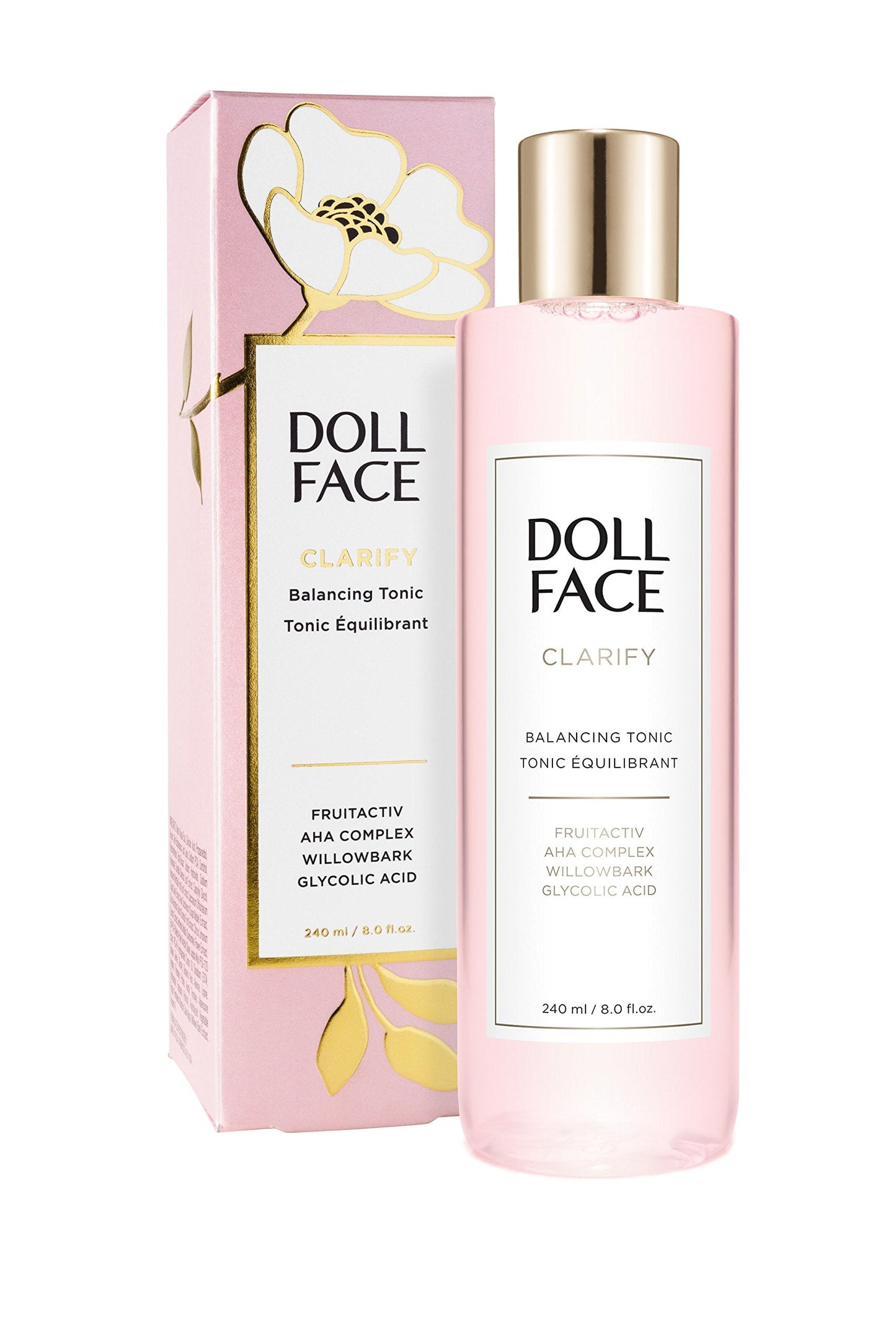 Doll Face Clarify Balancing Toner Glycolic Acid, Willow Bark and Enzymes, for Facial Soothing, Facial Toning 8oz Beauty & Personal Care Doll Face