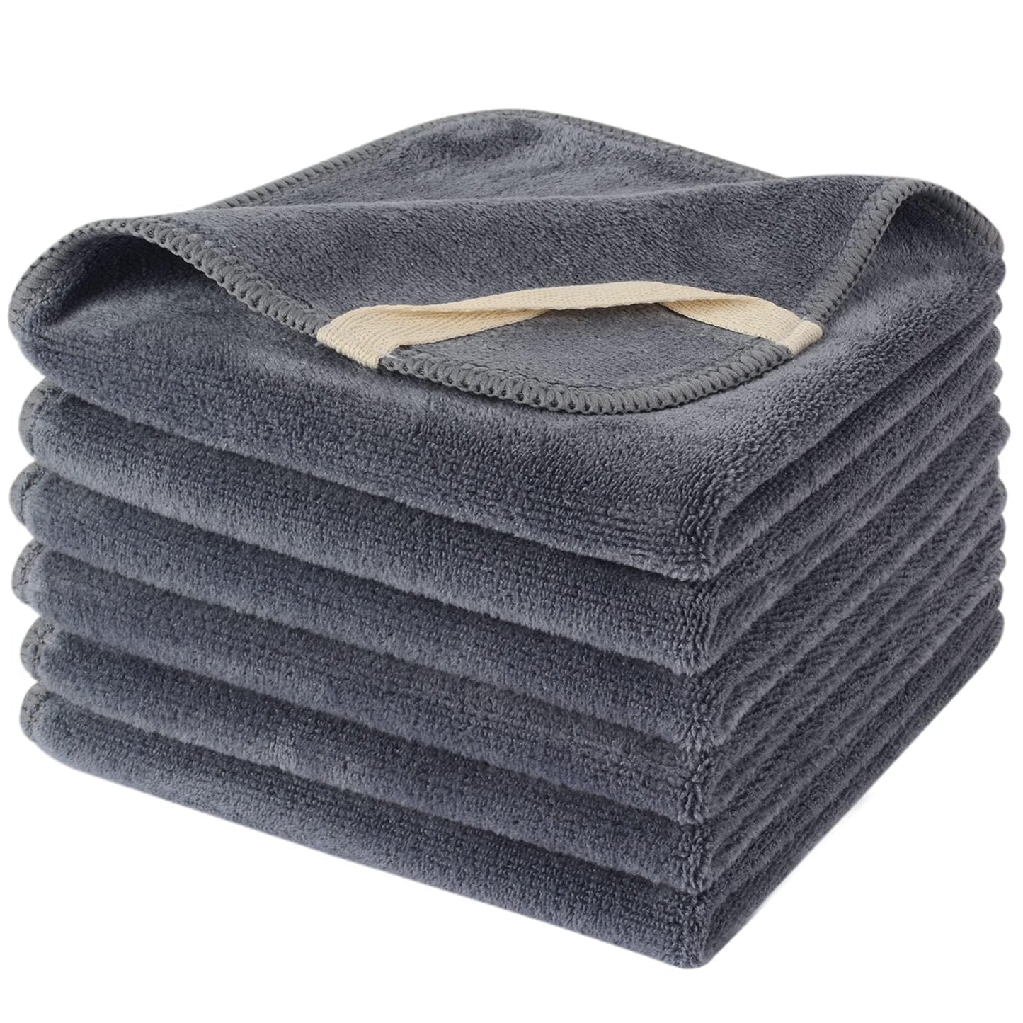 SINLAND Microfiber Facial Cloths Fast Drying Washcloth 12inch x 12inch Grey 10 pack Beauty and Personal Care SINLAND Default Title