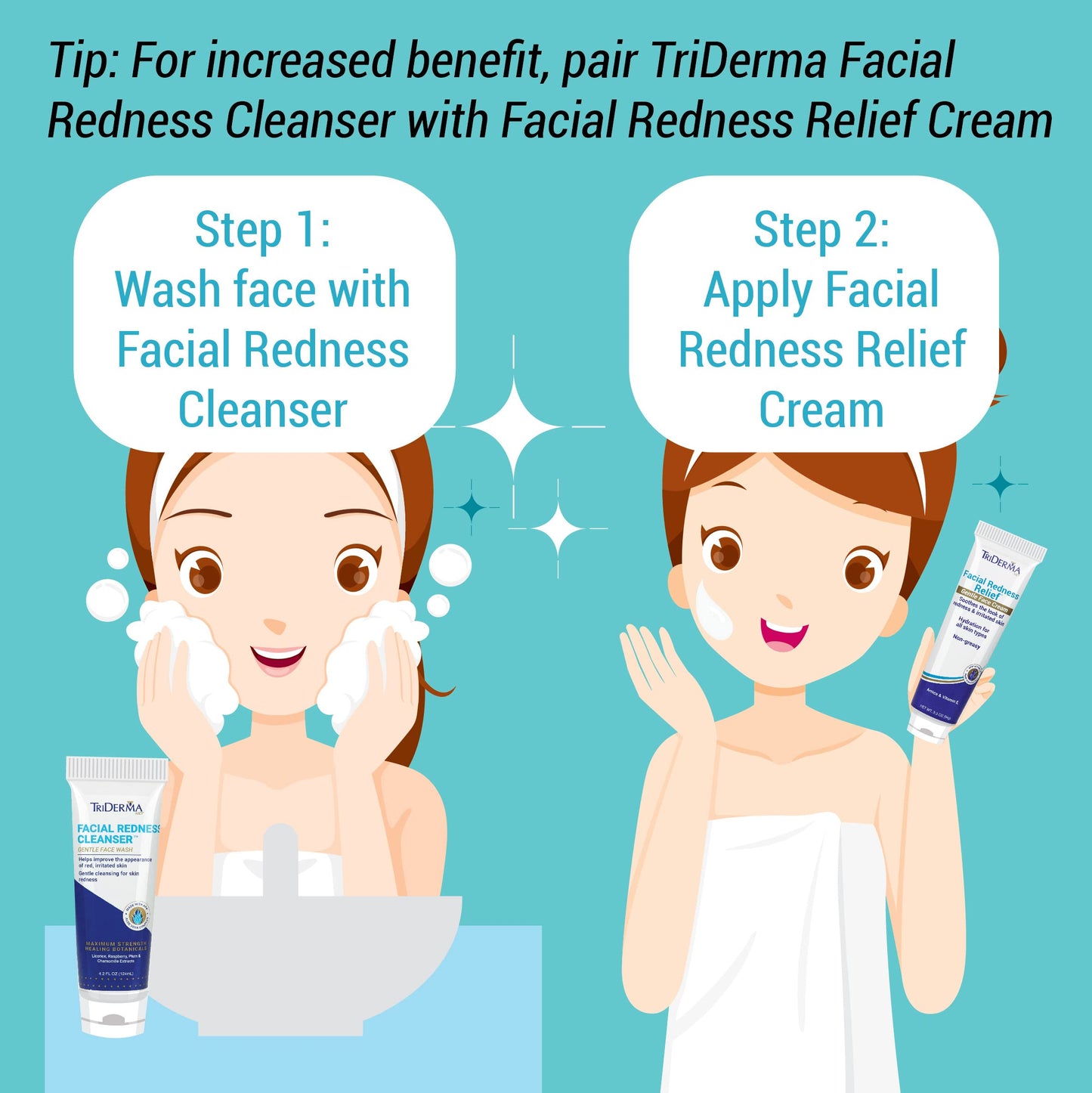 TriDerma Facial Redness Relief Gentle Face Cream (3.3 Ounces) Beauty & Personal Care TriDerma