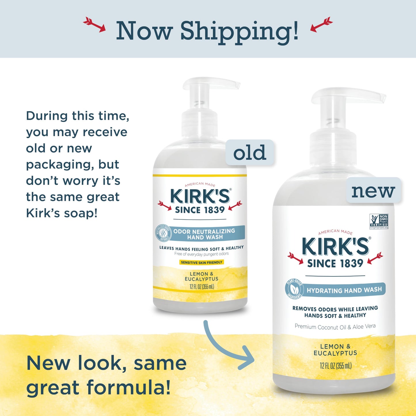 Kirk's Odor-Neutralizing Clean Hand Soap Castile Liquid Soap Pump Bottle | Moisturizing & Hydrating Kitchen Hand Wash | Lemon & Eucalyptus Scent | 12 Beauty & Personal Care Kirk's