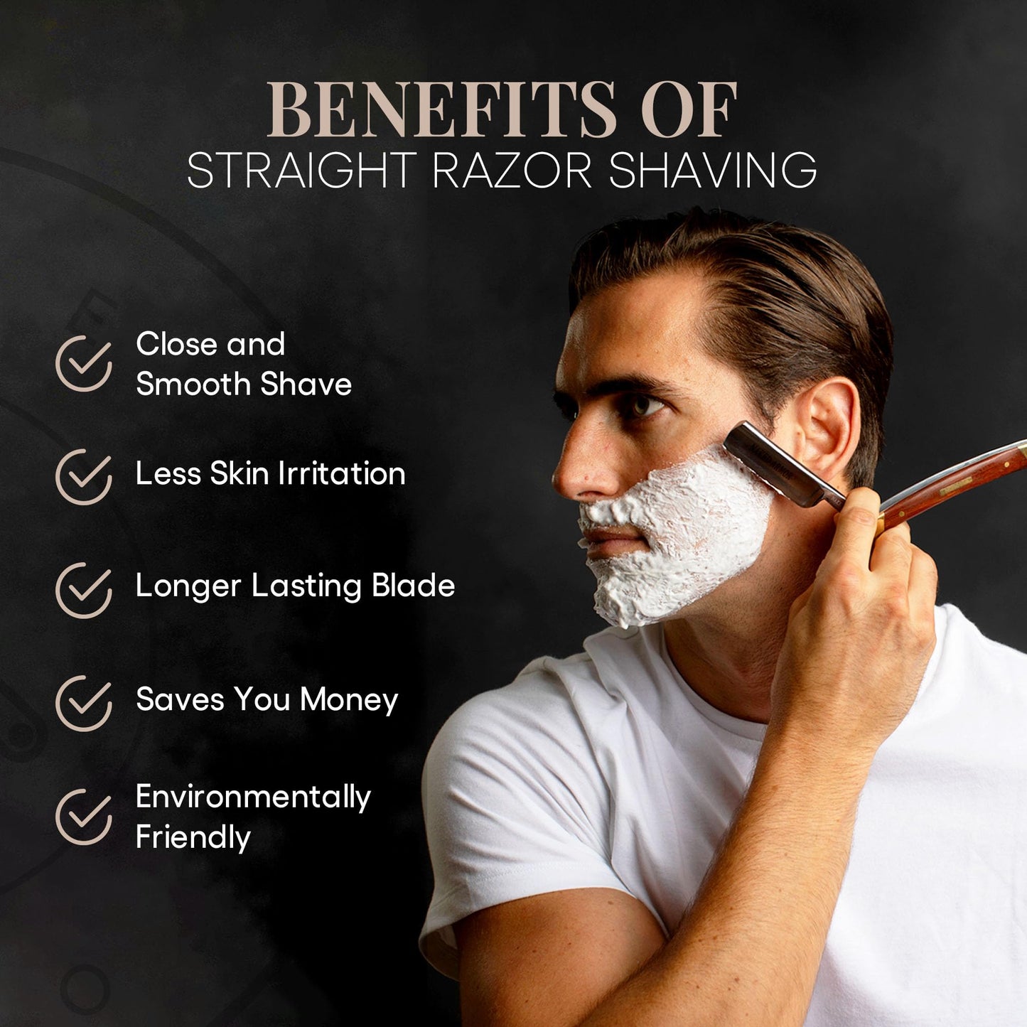 Naked Armor Solomon Straight Razor Kit - Complete Shaving Kit with Shave Ready Straight Razors for Men, Strop, Stand, Soap, Brush, Bowl, Case, Wet Beauty and Personal Care Naked Armor