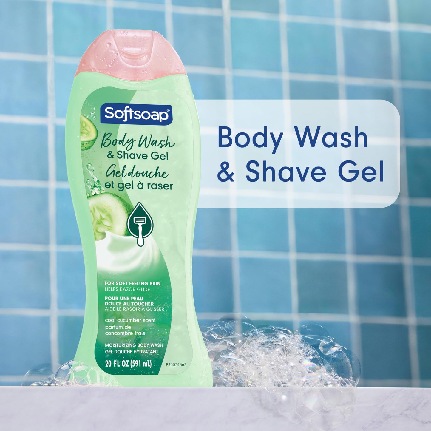 Softsoap Moisturizing Body Wash and Shave Gel, For Softer Feeling Skin, Helps Razor Glide, Cool Cucumber Scent, 20 fl oz Beauty & Personal Care Softsoap