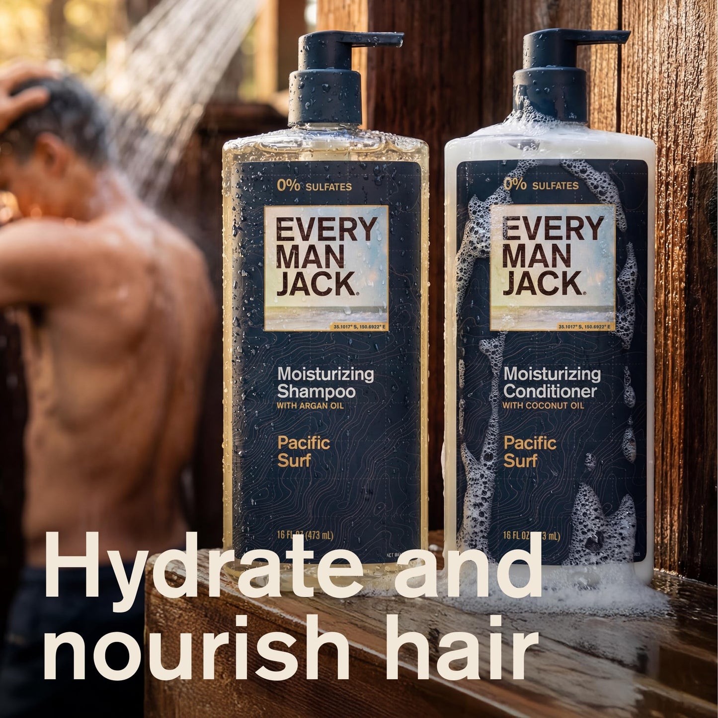 Every Man Jack Men's Shampoo and Conditioner Set - Pacific Surf - Made w/Plant Powered Refreshing Ingredients like Argan and Aloe - 16 fl oz (2 Pack) Beauty & Personal Care Every Man Jack