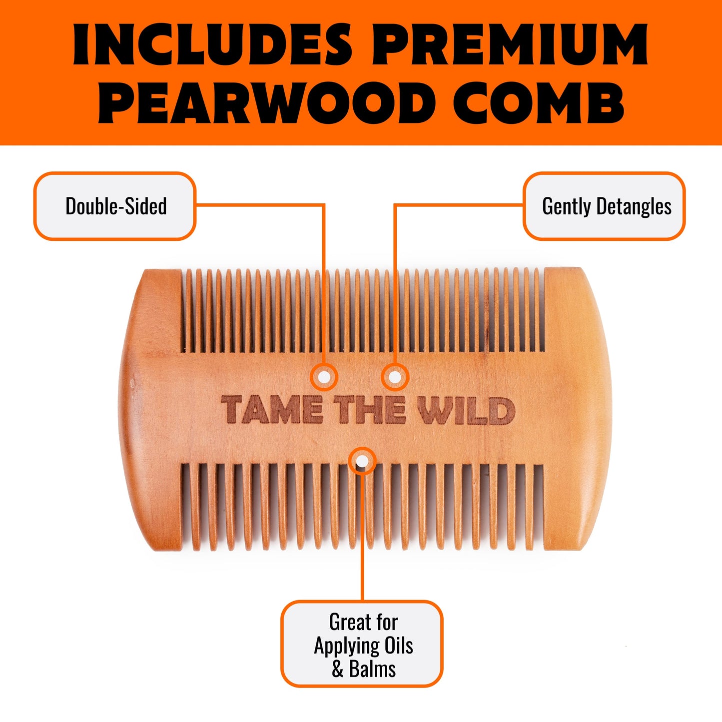 TAME The Wild Beard Brush and Beard Straightener for Men - Ionic Heated Comb with 3 Adjustable Temps - Wooden Beard Comb for Grooming - Anti-Scald Beauty and Personal Care TAME THE WILD MAKE YOUR BEARD BEHAVE