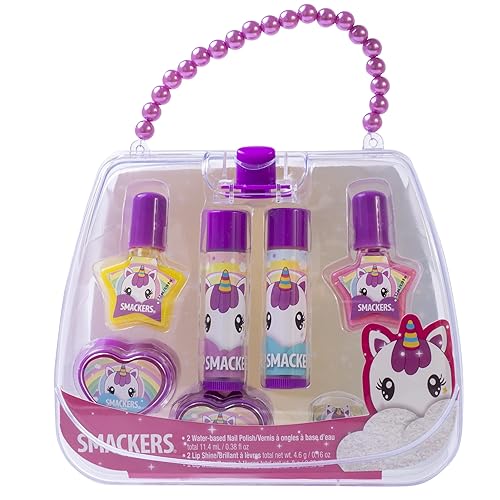 Lip Smacker Unicorn Nail Polish & Flavored Lip Balm Makeup Bag for Girls | Tote | Purse | Christmas Make Up Collection | Holiday Present | Gift Beauty & Personal Care Lip Smacker