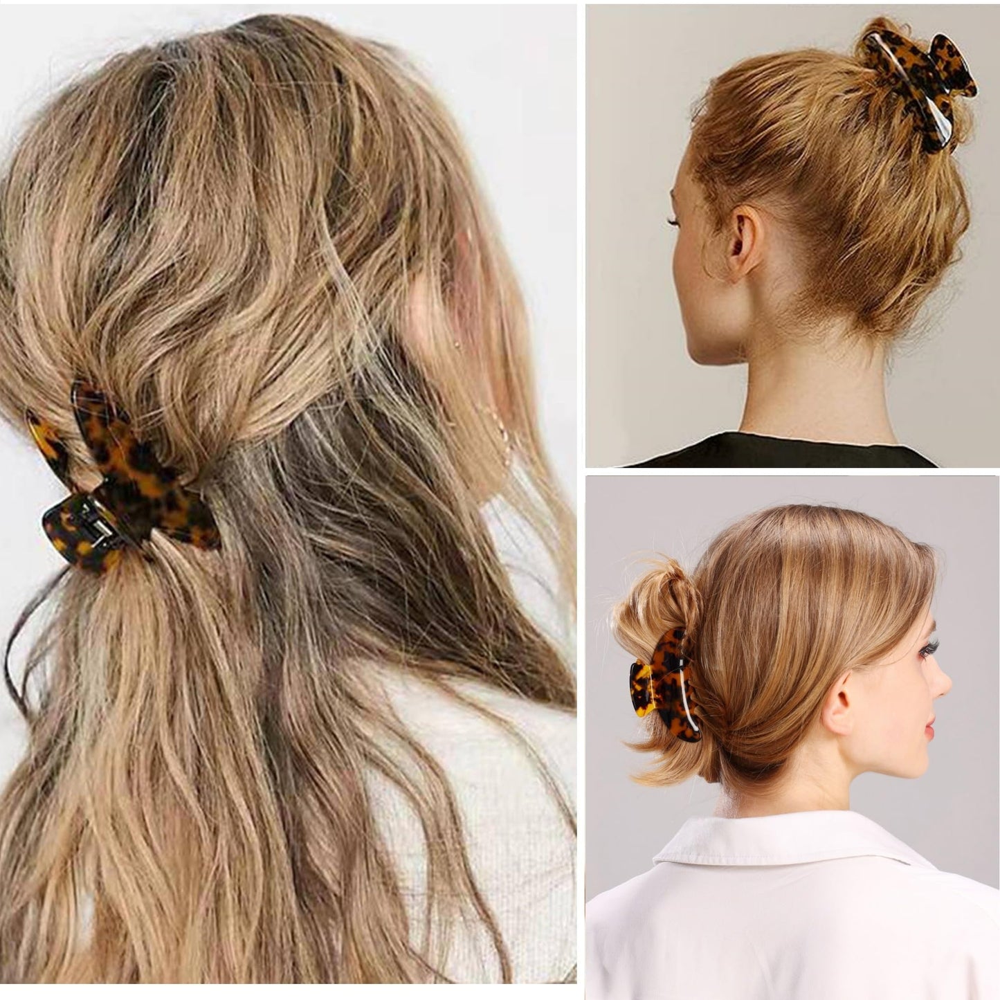 Cellulose Acetate Large Hair Claw Clips 3.8" Leopard Big Tortoise Hair Clips For Women Thick Hair Accessories French Design Hair Jaw Clips Clamp… Beauty and Personal Care Fsmiling