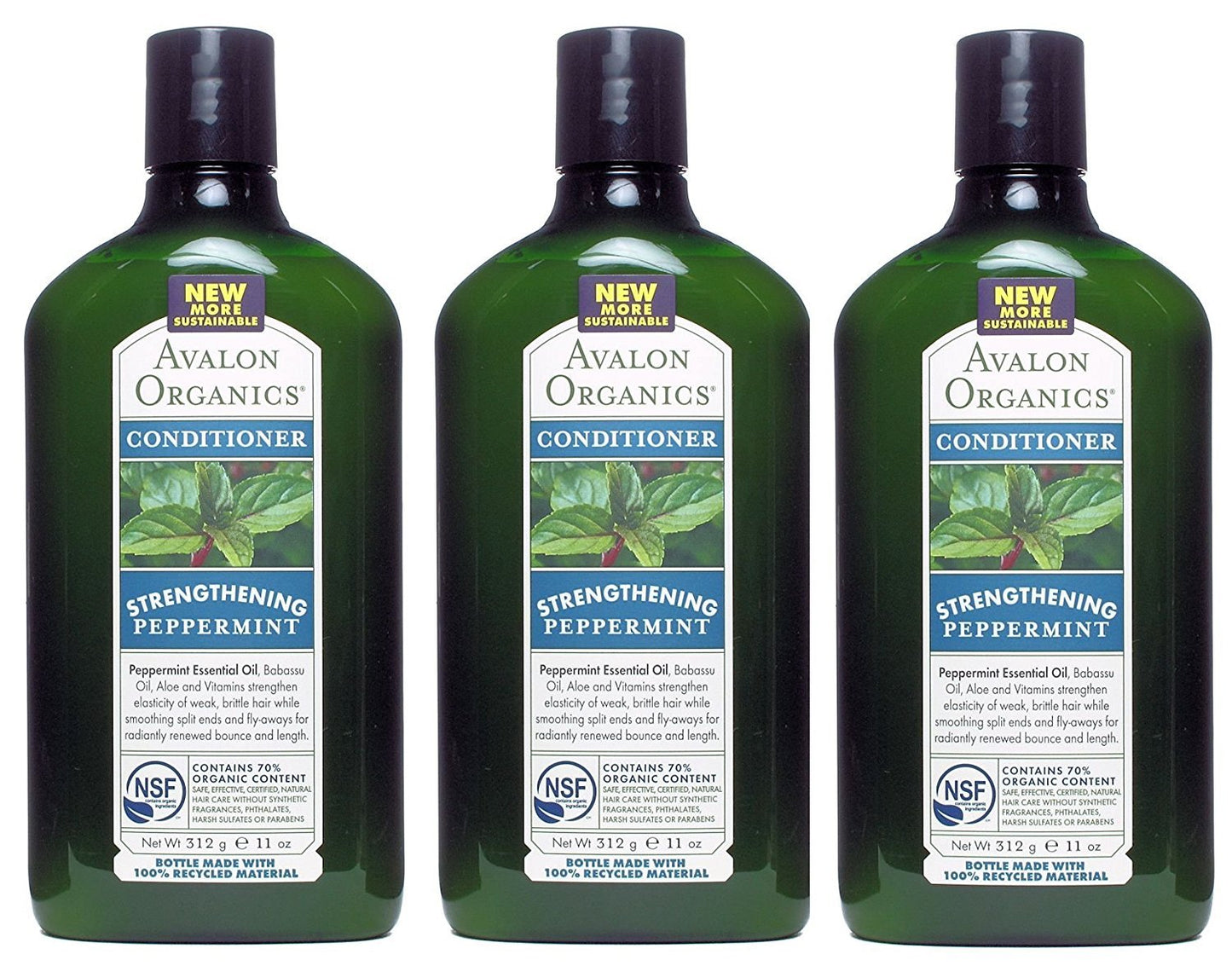 Avalon Organics Peppermint Revitalizing Conditioner, 11-Ounce Bottle (Pack of 3) Beauty & Personal Care Avalon Organics