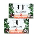 "Coco Fiji Soap Bar for Face and Body Infused With Organic Coconut Oil, Lemongrass Tangerine Essential Oil, Natural Soap for Moisturizing & Pore Beauty & Personal Care Organic Fiji