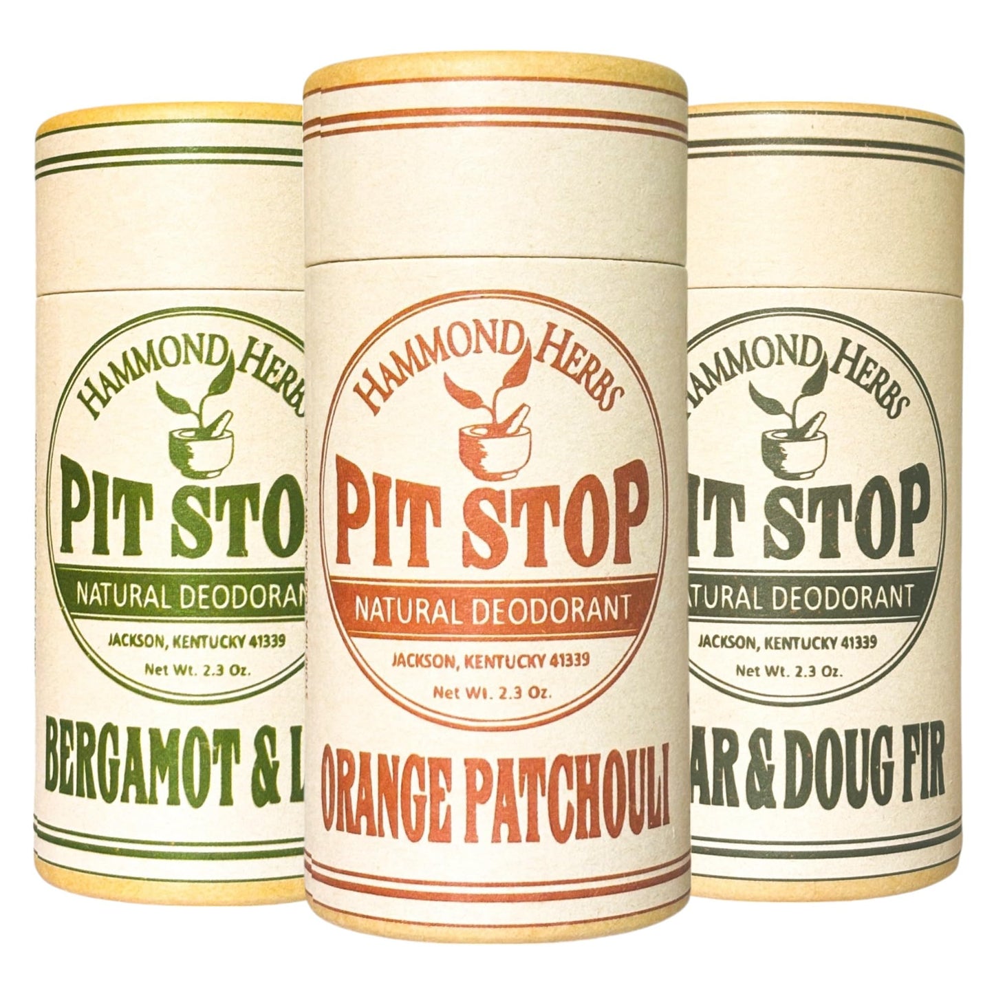 Hammond Herbs - PIT STOP Deodorant - Aluminum-Free, Plastic-Free, All-Natural Odor Control, 3 Pack (Earthy) Beauty and Personal Care Hammond Herbs