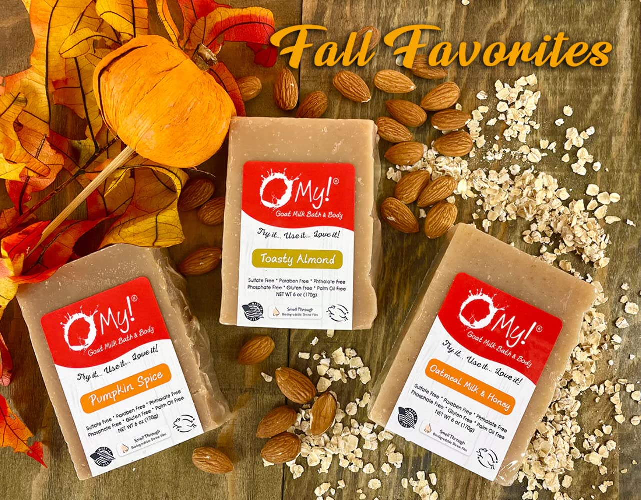 O My! Goat Milk Soap Bar 6oz | Made with Farm-Fresh Goat Milk | Free of Parabens & More | Handcrafted USA Beauty & Personal Care O My!