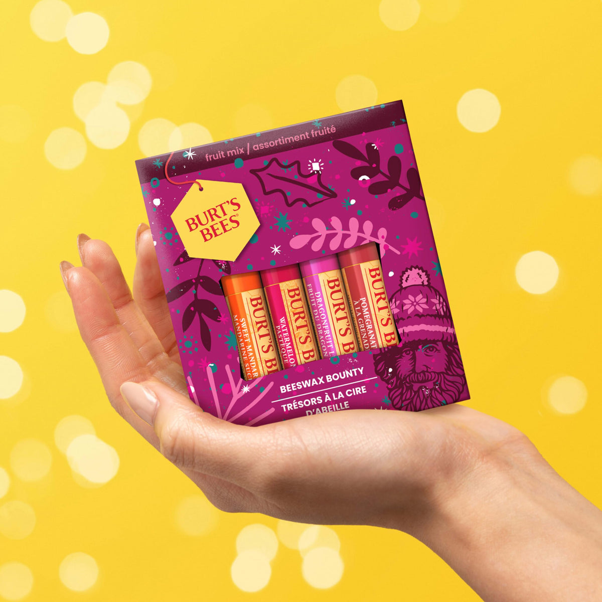 Burt's Bees Lip Balm Gift Set, Beeswax Bounty Fruit Mix, Perfect Lip Balms for Gift Baskets, 4-Pack, 0.15 oz. Beauty & Personal Care Burt's Bees