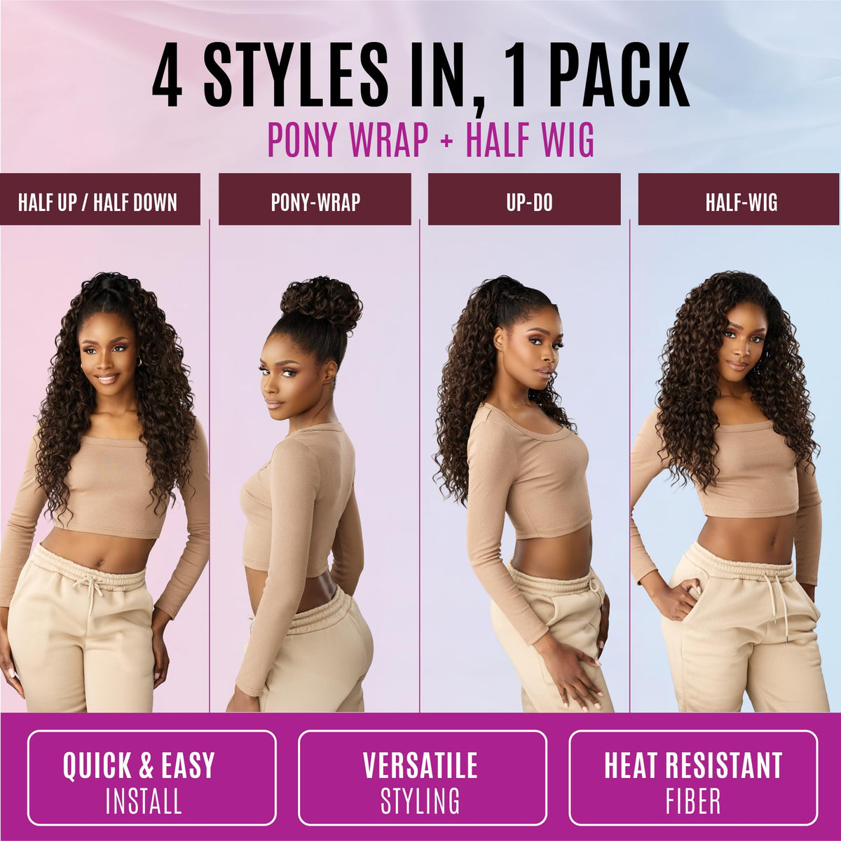 Sensationnel Instant Updown Halfwig Pony-Iud 24, TH2/27