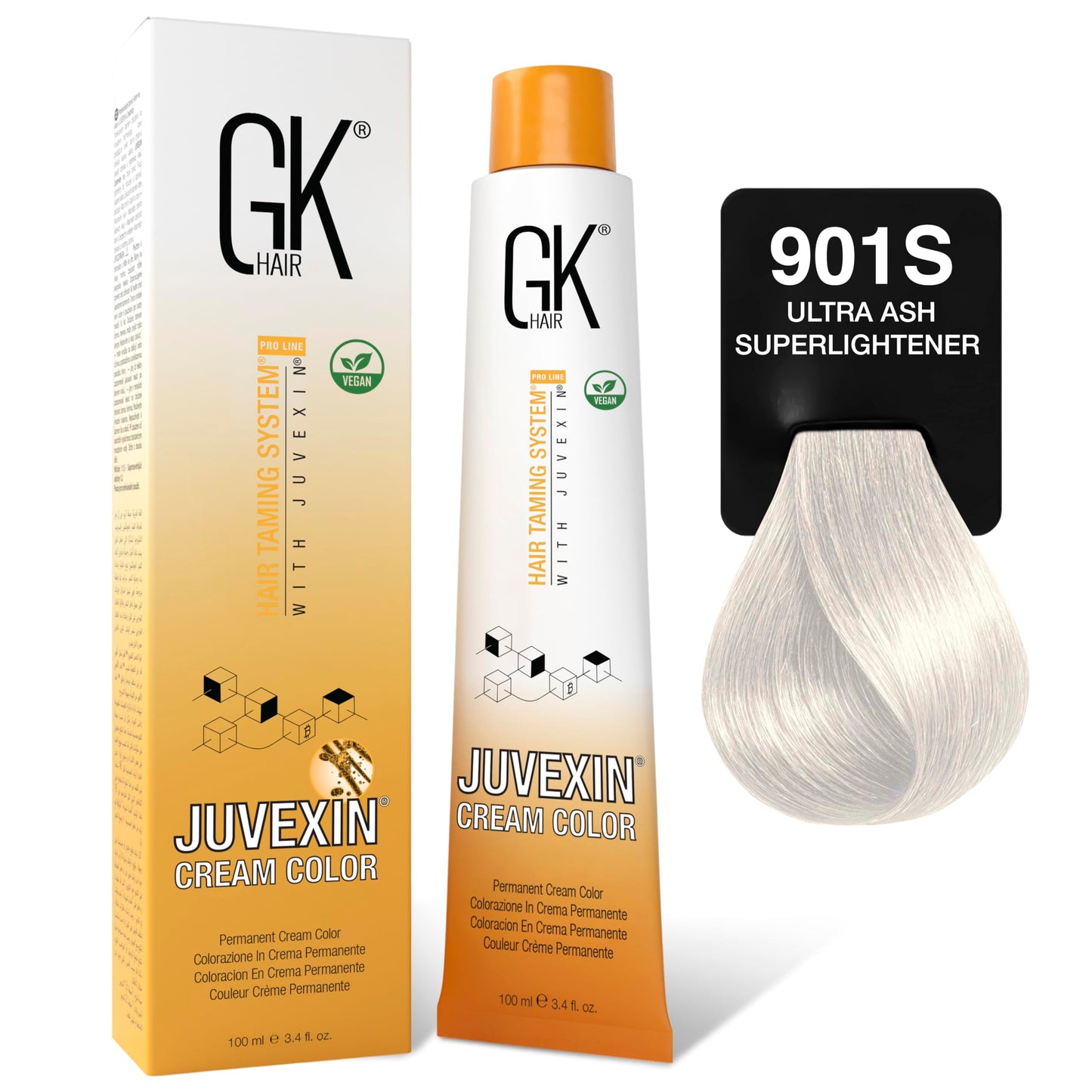 GK HAIR Global Keratin Professional Hair Color Cream Tube (3.4 Fl Oz/100ml) Nourishing & Cleansing Colors for Styling High Performance Long Lasting Beauty & Personal Care GK HAIR