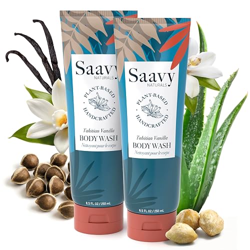 Saavy Naturals Moisturizing Body Wash for Sensitive Skin - Plant-Based & Pure with Coconut Oil, Shea Butter & Aloe Vera - Paraben-Free, Cruelty-Free Beauty & Personal Care Saavy Naturals
