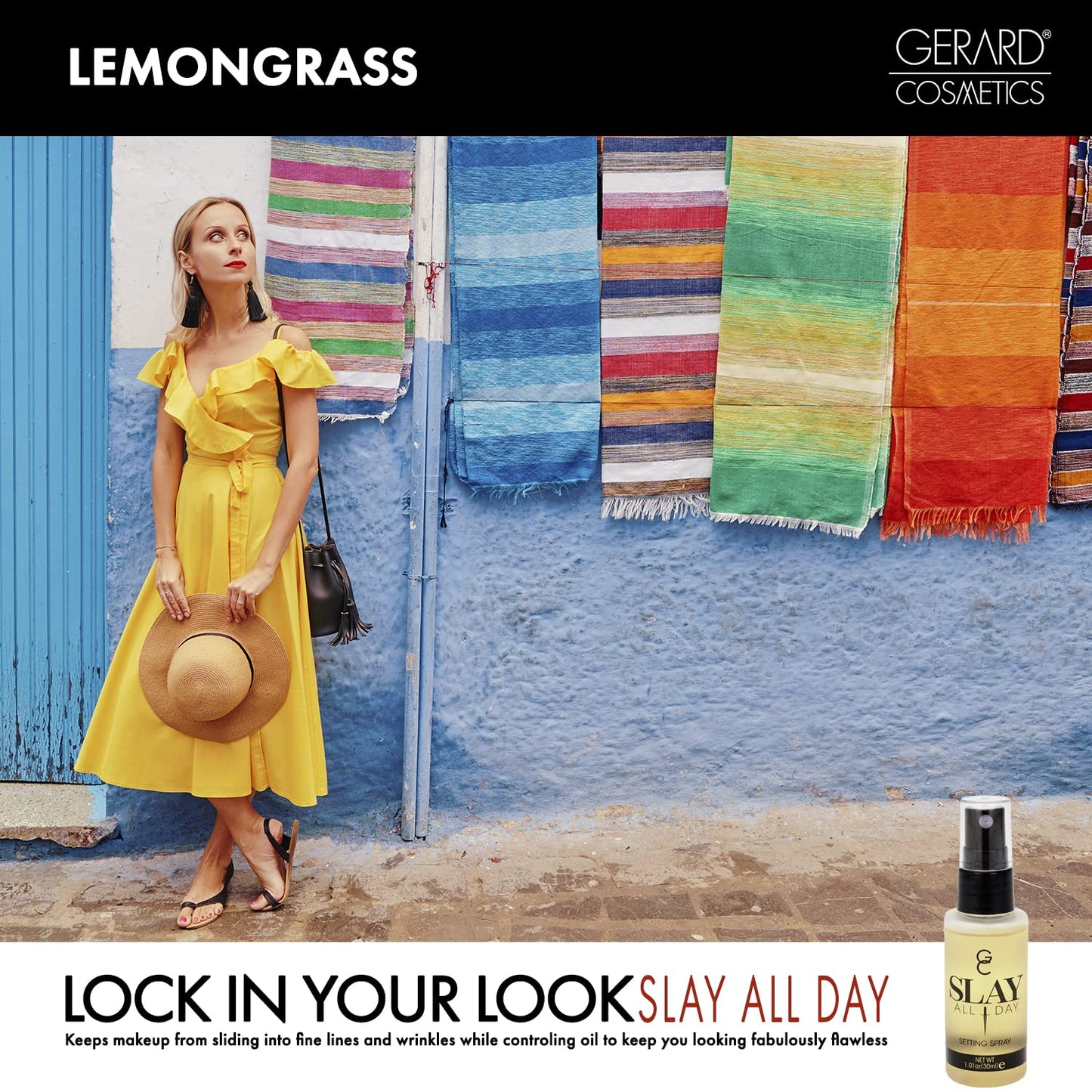 Slay All Day Setting Spray Mini - Lemongrass by Gerard Cosmetic for Women - 1.01 oz Setting Spray Beauty & Personal Care Gerard Cosmetics