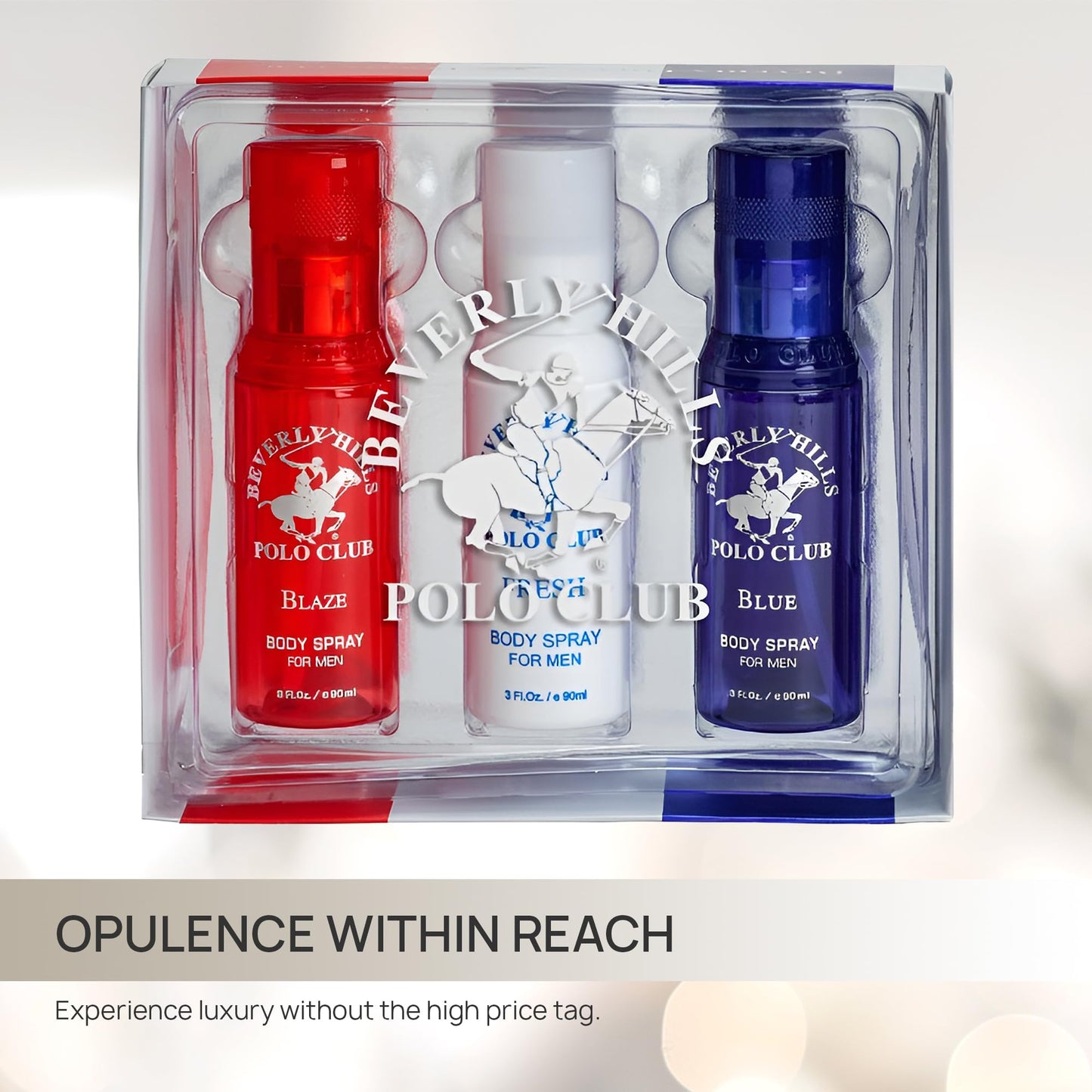 Beverly Hills Polo Club Men's Body Spray Collection - 3 x 3oz Designer Cologne Gift Set for Everyday Freshness & Travel Beauty & Personal Care Beverly Hills Polo Club