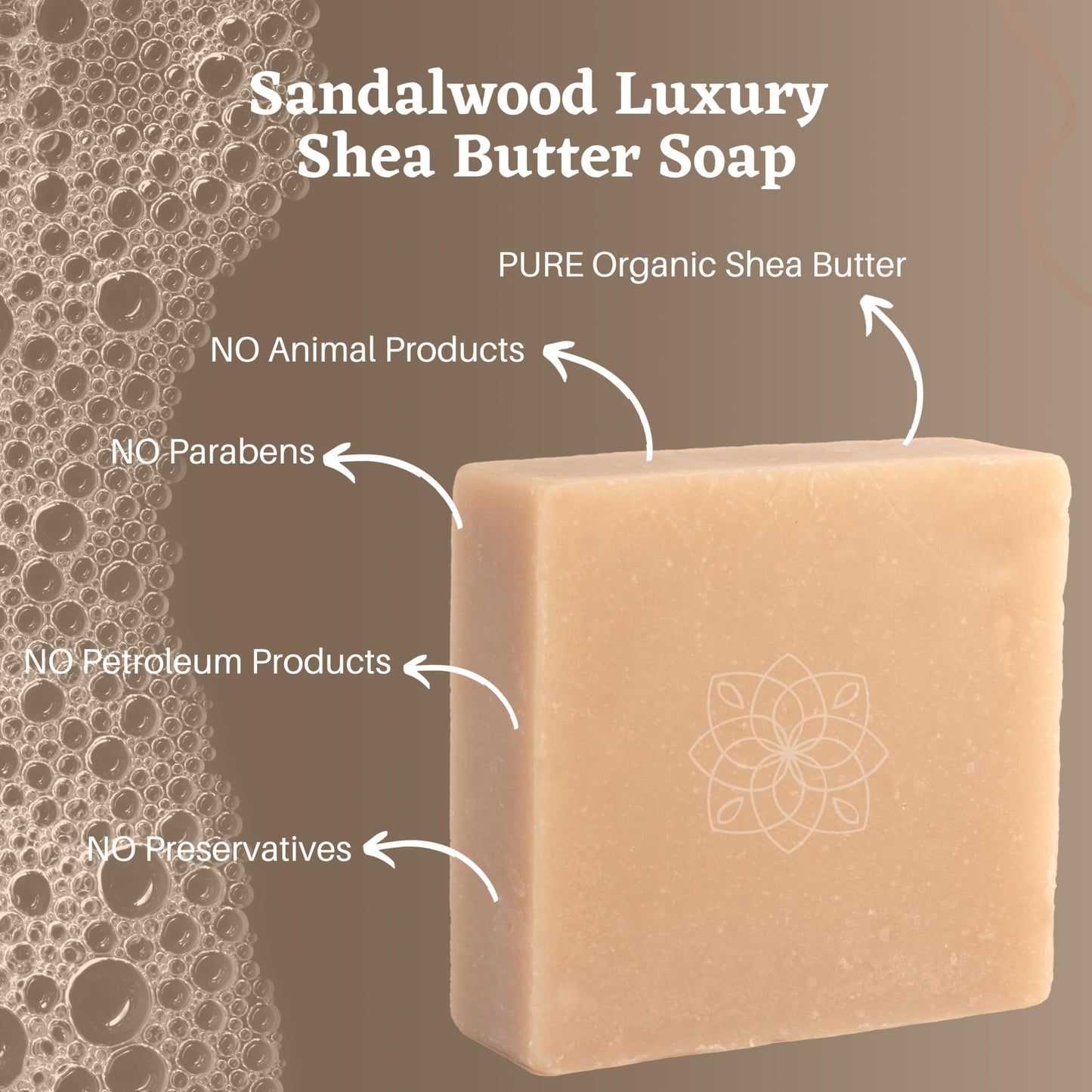 Sandalwood Luxury Bar Soap for Face & Body - Skin Soothing, Gentle Cleansing, Moisturizing & Nourishing. Shea Butter & Natural Oils. Cold Process Beauty & Personal Care Majestic Lather