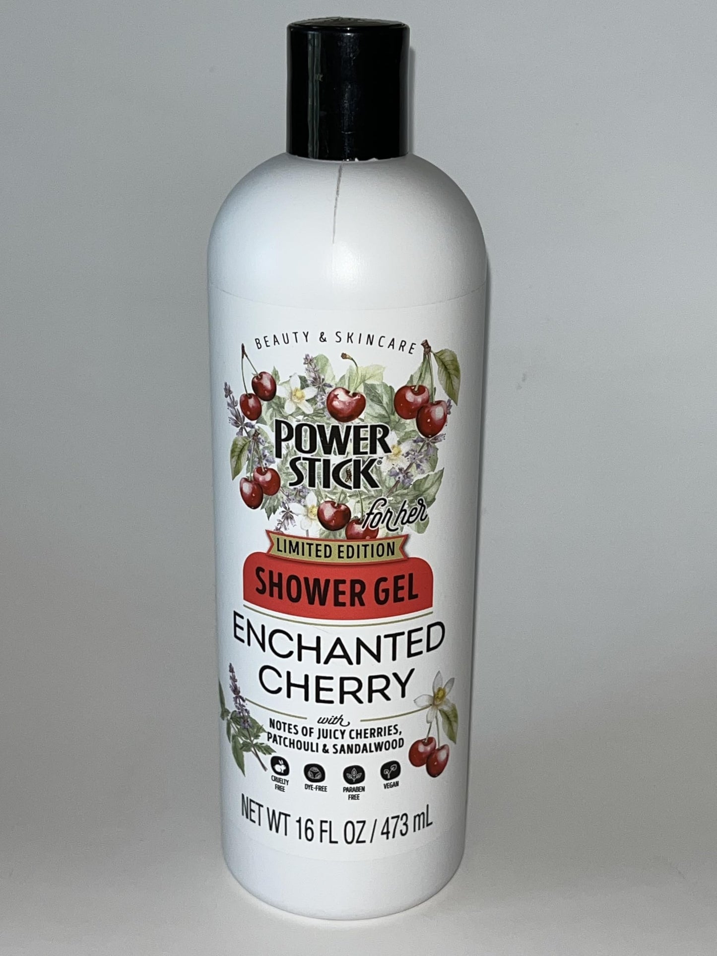 Power Stick Enchanted Cherry Shower Gel, Limited Edition, with Juicy Cherries, Patchouli & Sandalwood, 16 fl oz Beauty & Personal Care Power Stick