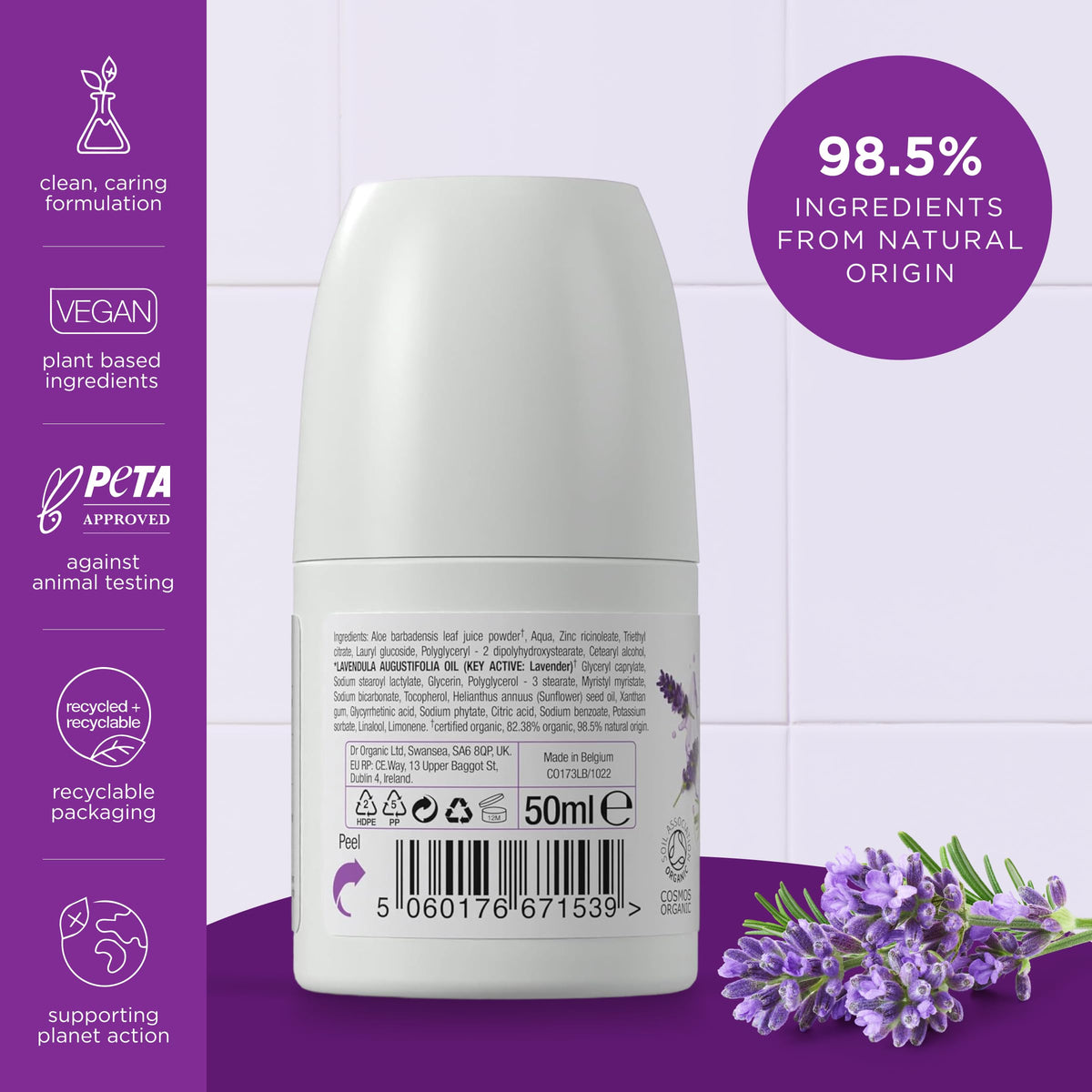 Dr Organic Lavender Deodorant Beauty and Personal Care Dr. Organic