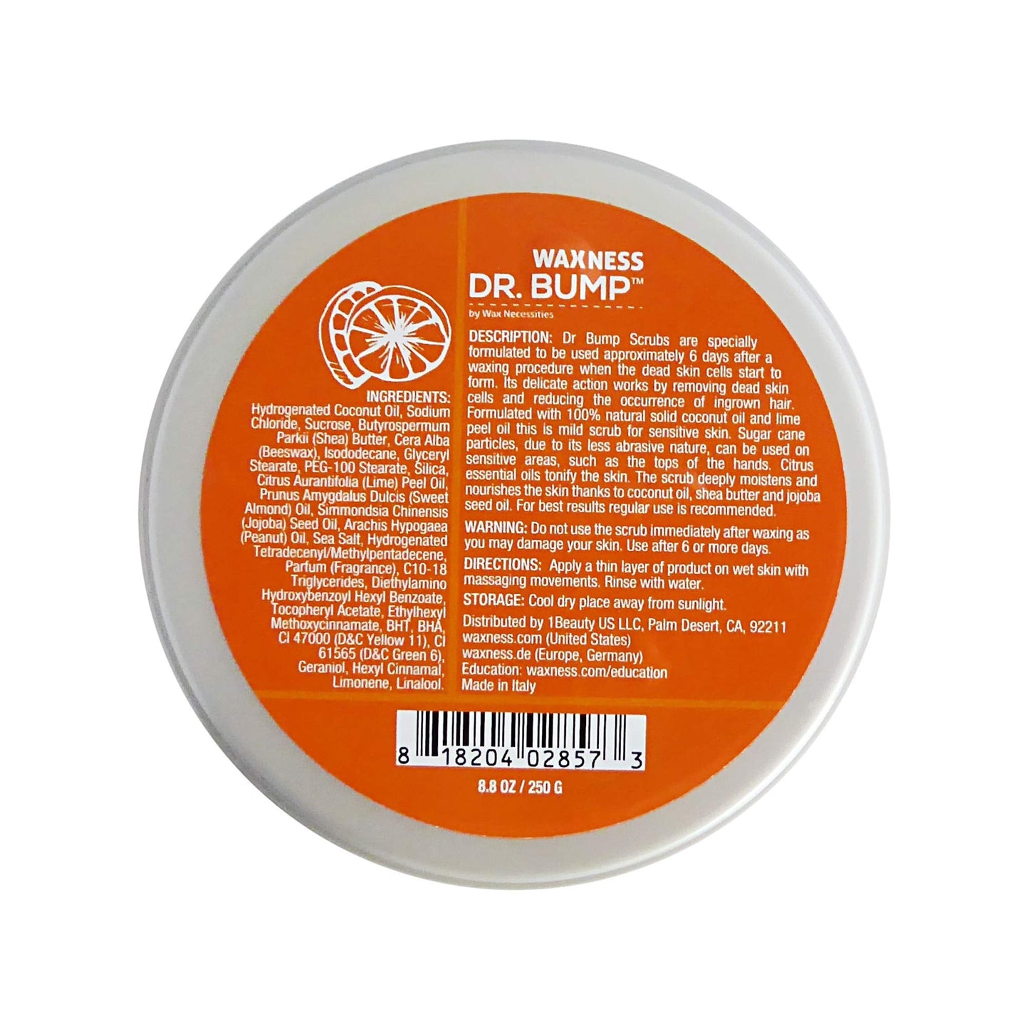 Waxness Dr. Bump Citrus Sensitive Exfoliating Scrub - Professional Pre & Post Wax Care - 8.8 oz (250 g) - Made in Italy Beauty and Personal Care Waxness