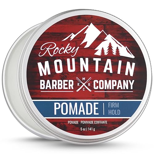 Rocky Mountain Barber Company Pomade for Men - 5 oz Tub Classic Styling Product with Strong Firm Hold for Side Part, Pompadour & Slick Back Looks Beauty & Personal Care Rocky Mountain Barber Company