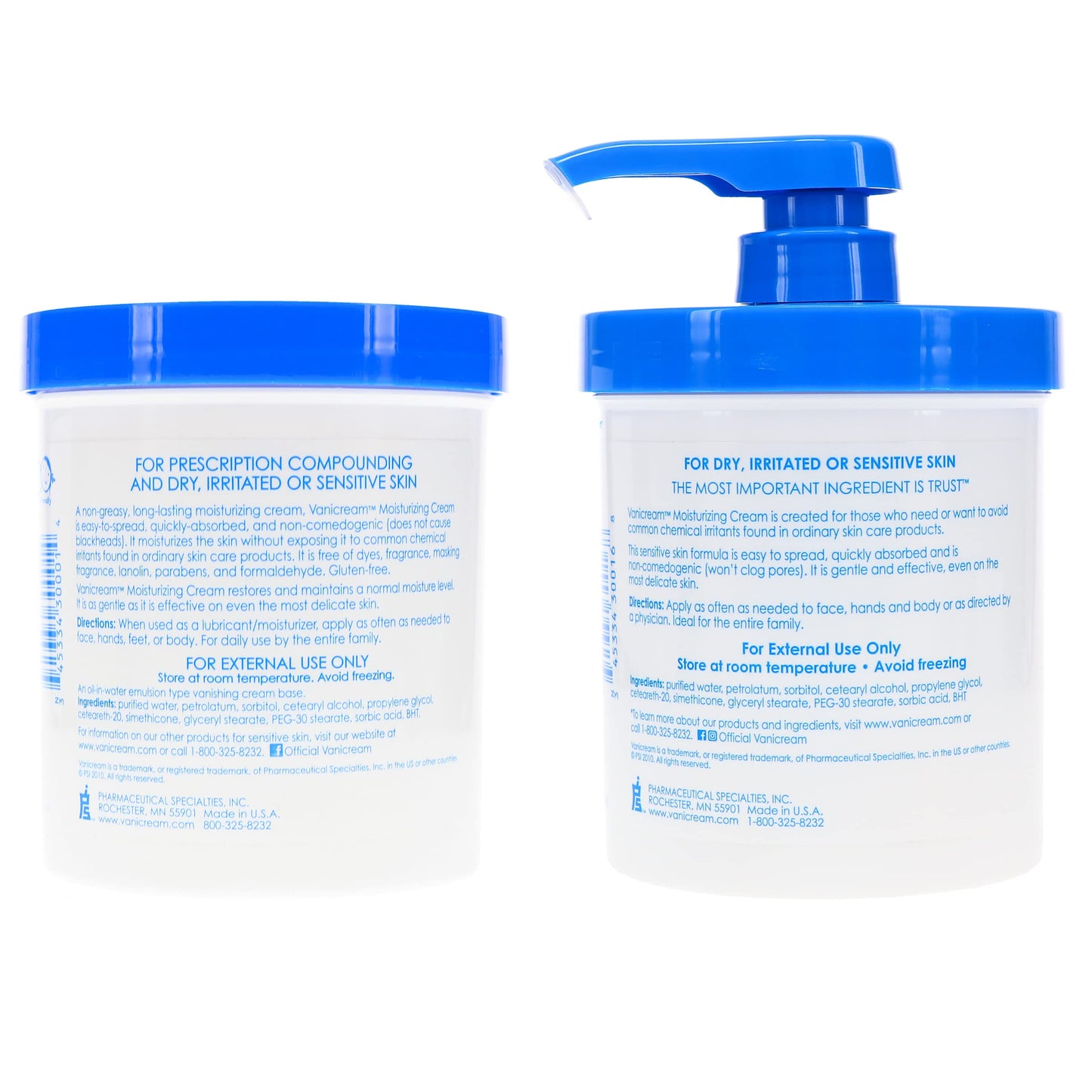 Vanicream Moisturizing Skin Cream with Pump Dispenser Plus Bonus Jar Combo Pack, 1 Pound Each Beauty & Personal Care Vanicream