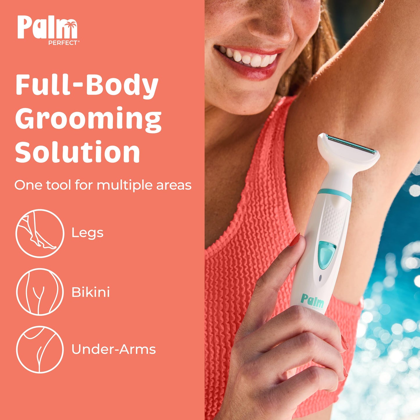 PalmPerfect Rechargeable Shaver for Women - Waterproof Electric Razor with Built-in LED Light - Includes Space-Saving Shower Wall Mount and USB Beauty and Personal Care palmperfect