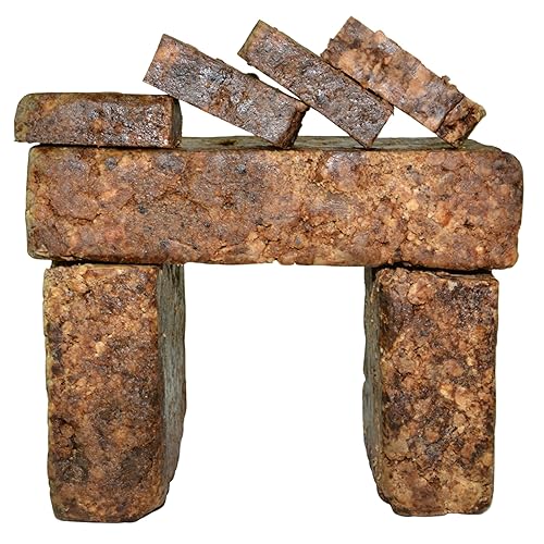 Raw African Black Soap 1 lb. Bar From Ghana 100% Pure Natural Acne Treatment, Aids Eczema & Psoriasis Therapy, Dry Skin, Scar Removal, Pimples Beauty & Personal Care Plant Guru