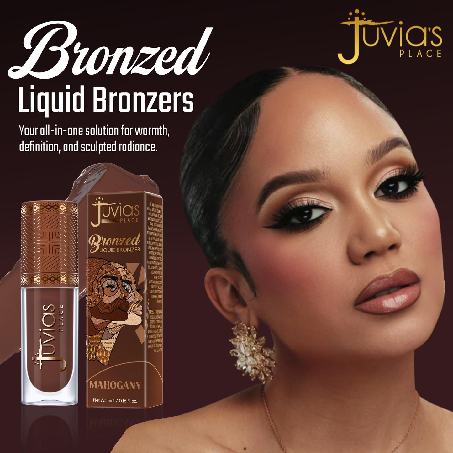 Juvia’s Place Bronzed Liquid Bronzer - Mahogany - Liquid Bronzer for Face with Silky Blendable Texture - Buildable Coverage for Natural Contour Beauty & Personal Care Juvia's Place