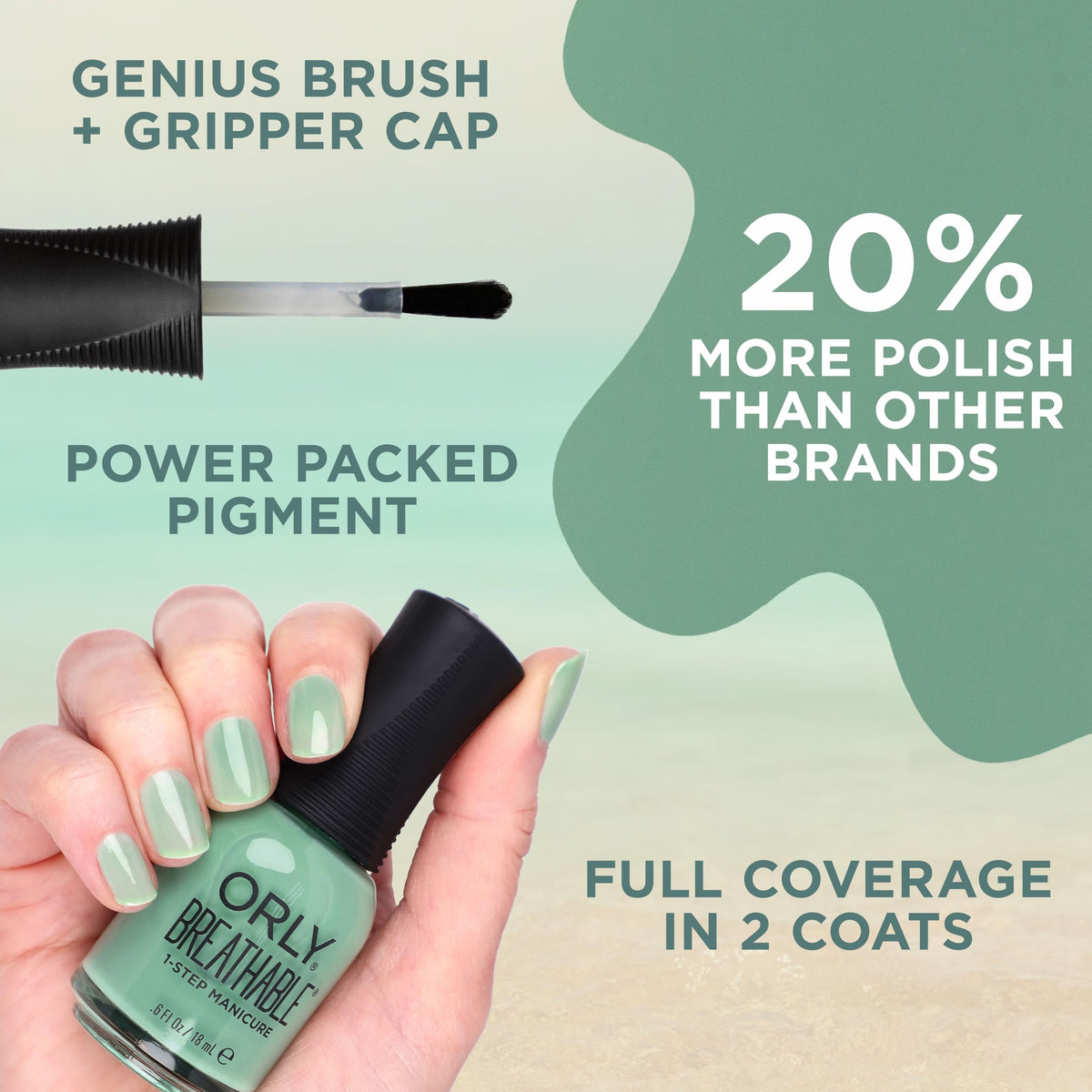 Orly Breathable Nail Polish Collection 'Tide & Seek' | Creme & Jelly 'Crelly' Shades for Spring and Summer (Self Reef-lection, 0.6 fl oz)