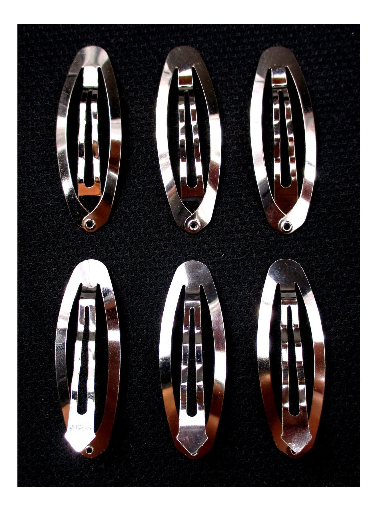 50pcs Metal Silver Oval Shape Snap Hair Clips/Barrettes for DIY 60mm Beauty & Personal Care All In One