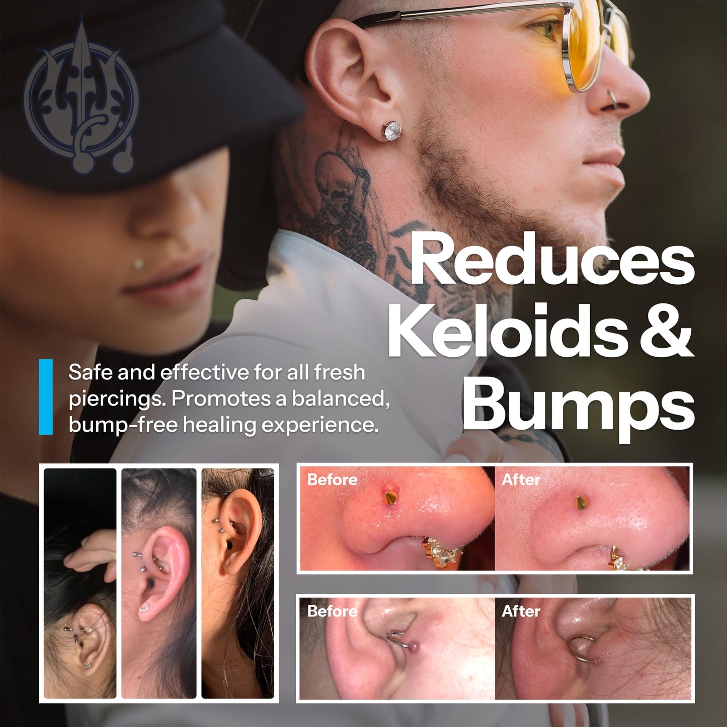 H2Ocean Piercing Aftercare Spray and Keloid Bump Removal- Sea Salt Spray for Body and Facial Piercings - Ear, Nose, Navel, Oral & Body Piercing Beauty and Personal Care H2Ocean