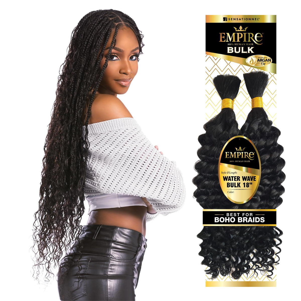 Sensationnel Empire Bulk Braiding-Water Wave,18 inch, 30 LIGHTAUBURN