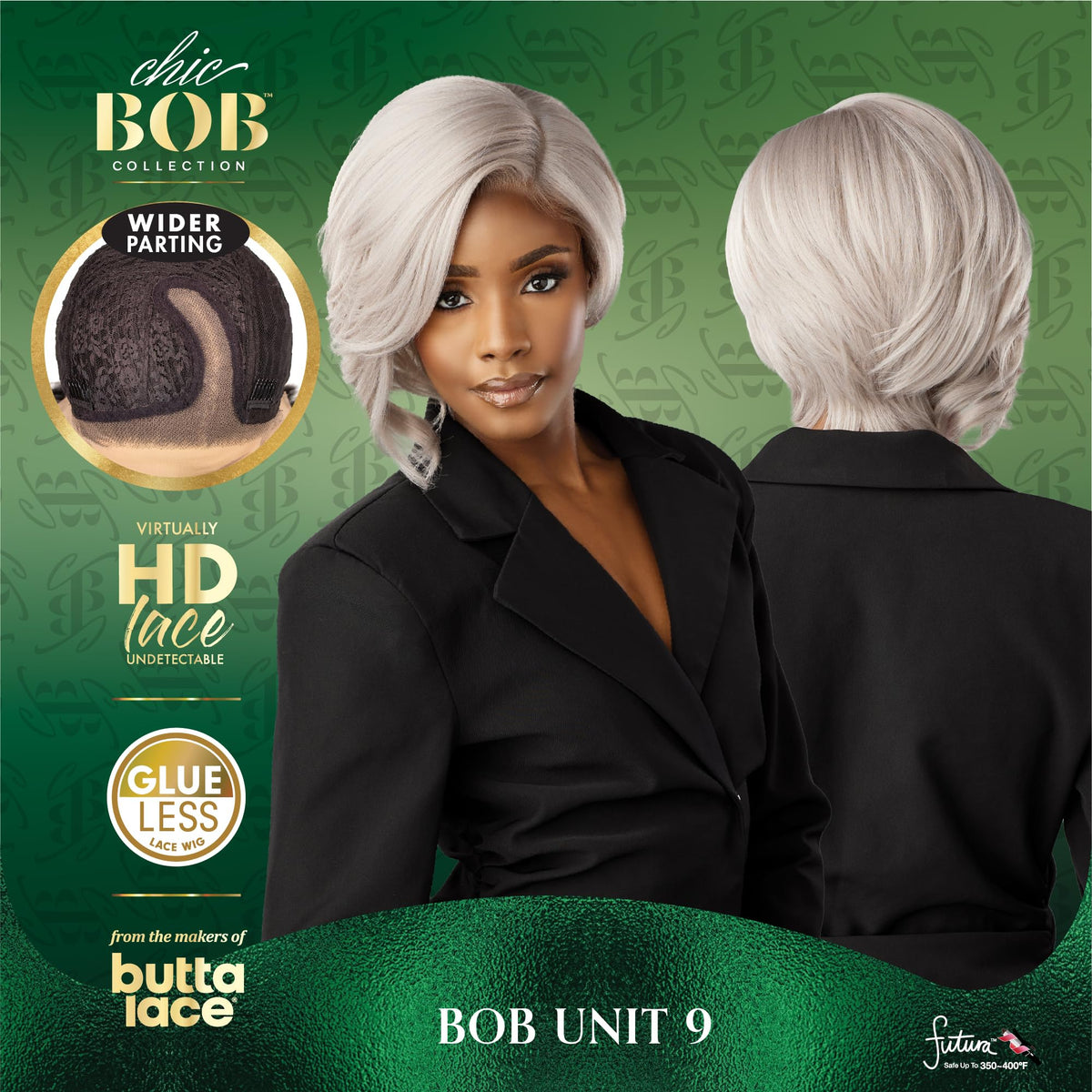 Sensationnel Chicbob Lace Frontwig-Bob Unit 9, 1 JETBLACK