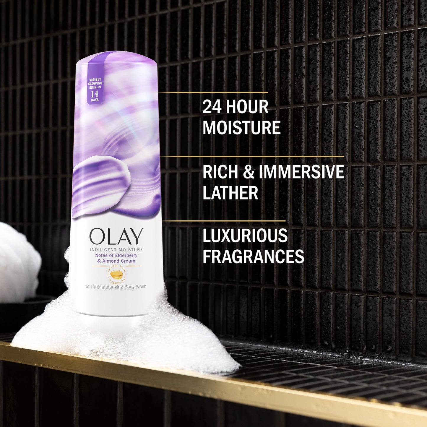 Olay Body Wash for Women, Indulgent Moisture, 24hr Moisturizing & Nourishing Formula, Infused with Vitamin B3 Complex, Luxurious Fragrances Beauty & Personal Care Olay
