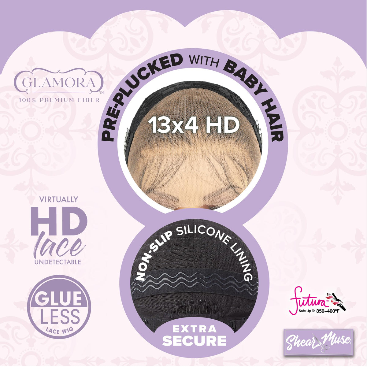 Sensationnel Glamora Lace Front Wig-Classy Unit 3, 1B OFFBLACK
