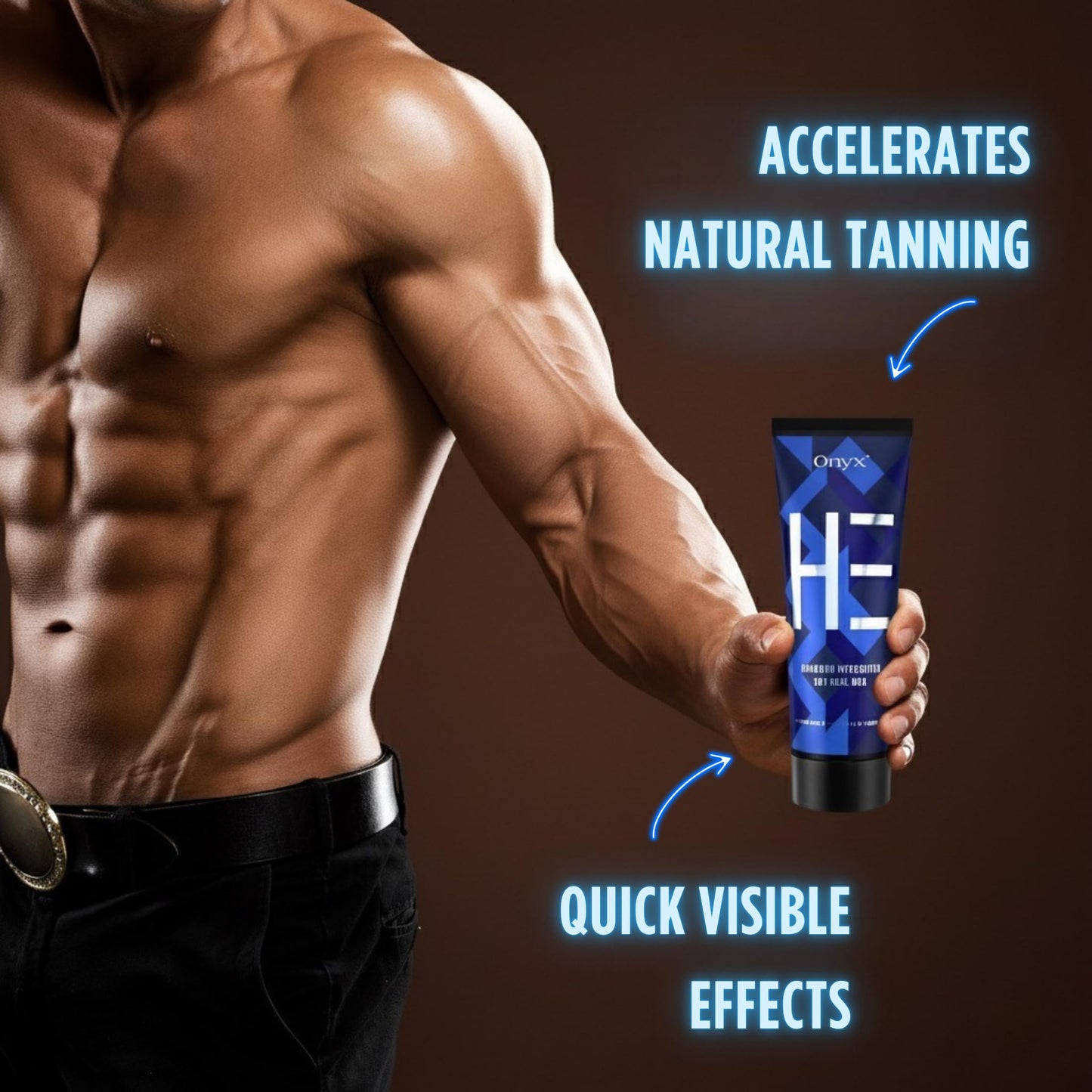 Onyx HE Tanning Bed Lotion for Men - Indoor Tanning Lotion Accelerator & Bronzer, Quick & Dark Tan, Men's Tanning Lotion with Skin Firming, Muscle Beauty & Personal Care Onyx