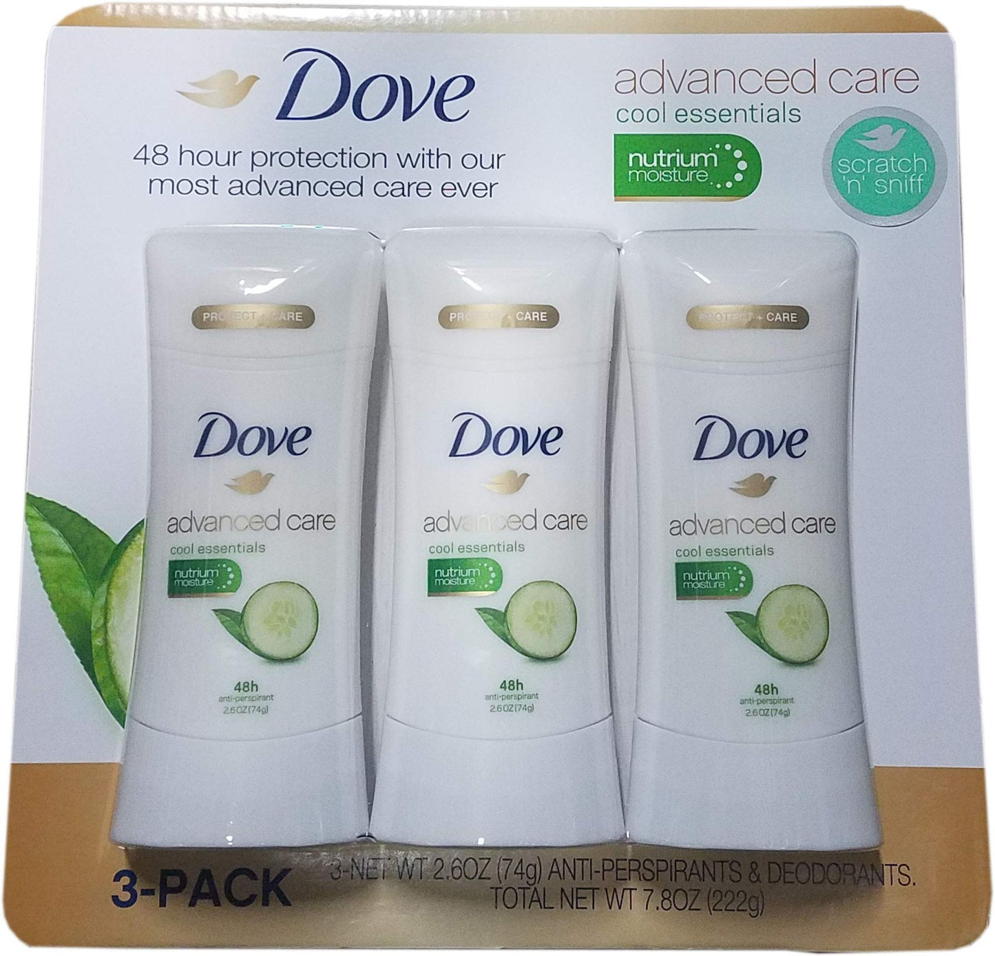 Dove Advanced Care Cool Essentials Antiperspirant, 2.6 Ounce (Pack of 3) Beauty and Personal Care Dove