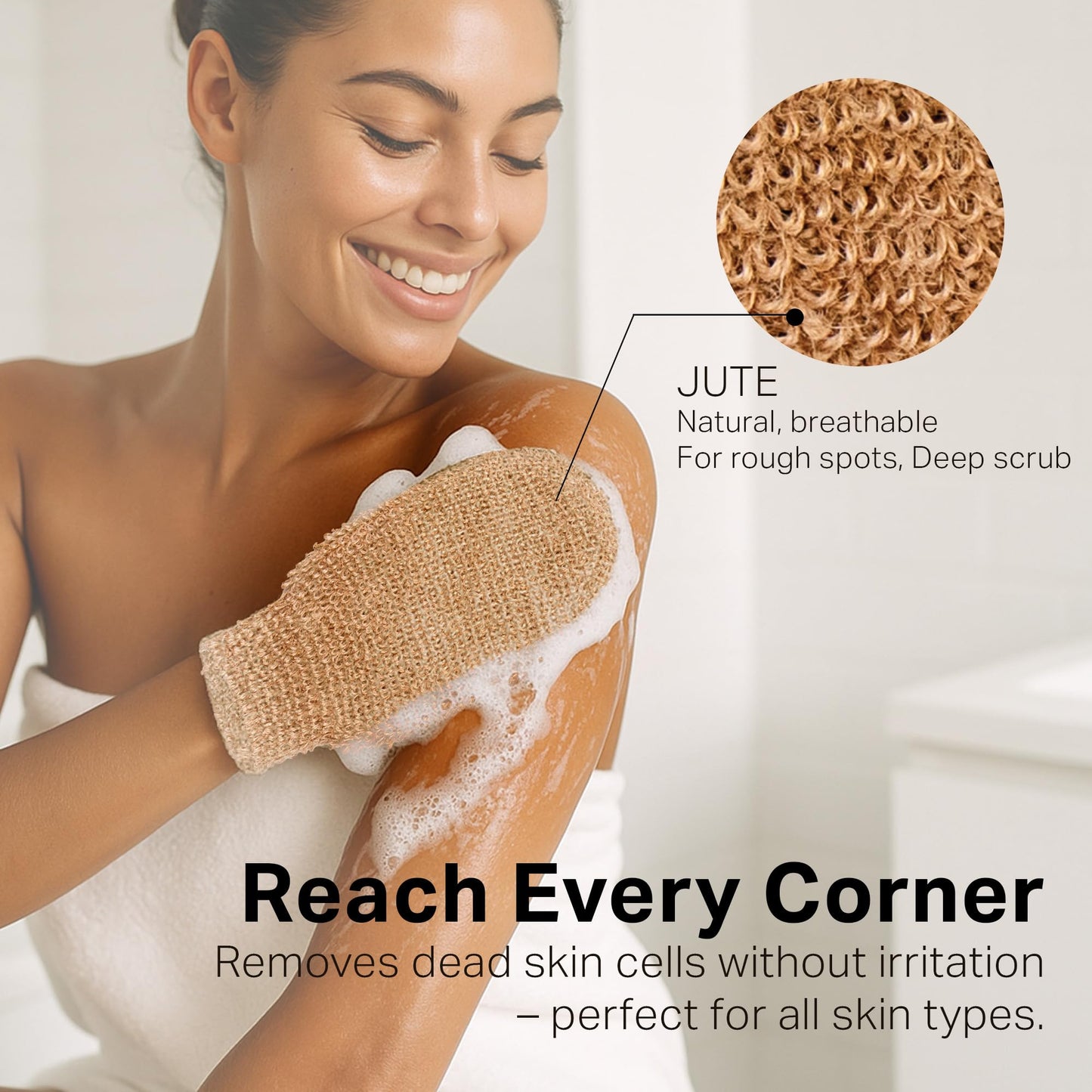 TADA BEAUTY Exfoliating Gloves Shower, Body Scrubber, Body Massage and Body Scrubs for Bath and Shower (Brown & Navy) Beauty and Personal Care TADA BEAUTY