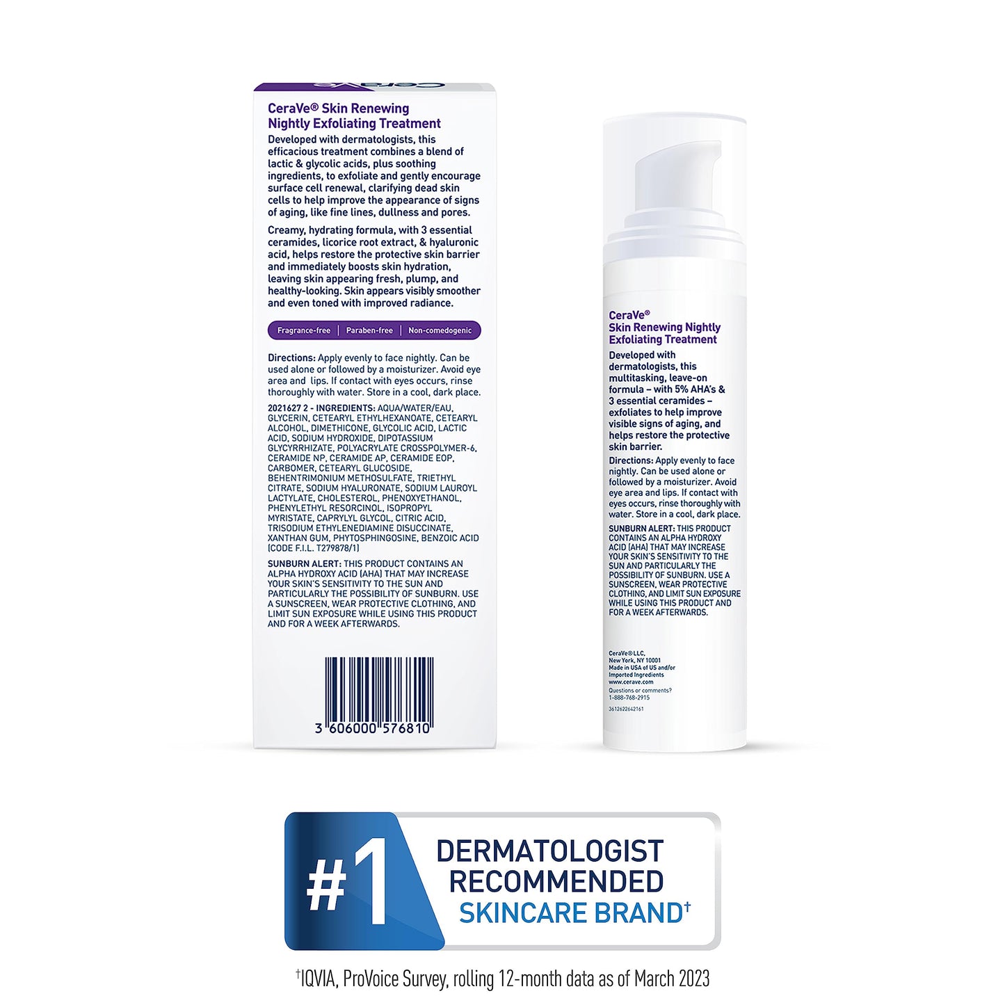 CeraVe Skin Renewing Nightly Exfoliating Treatment, Anti Aging Serum With 5% Blend Of Glycolic Acid & Lactic Acid, Wrinkles & Dark Spot Corrector Beauty and Personal Care CeraVe