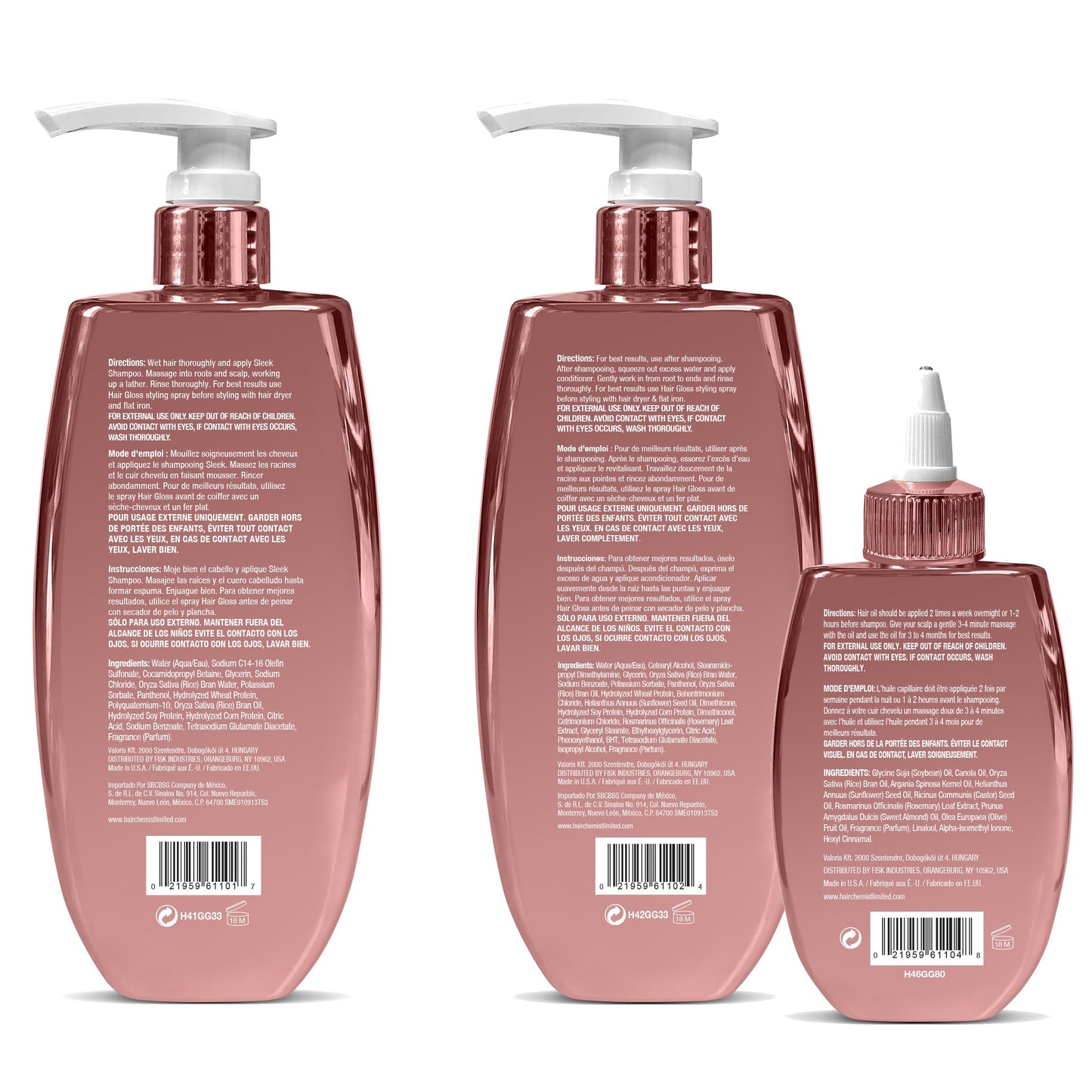 Hair Chemist Hair Gloss Liquid Glass 3-PC Shine & Protect Set - Includes 33.8oz Shampoo, 33.8oz Conditioner & 8oz Hair Oil Set (3-PC SET) Beauty & Personal Care Hair Chemist